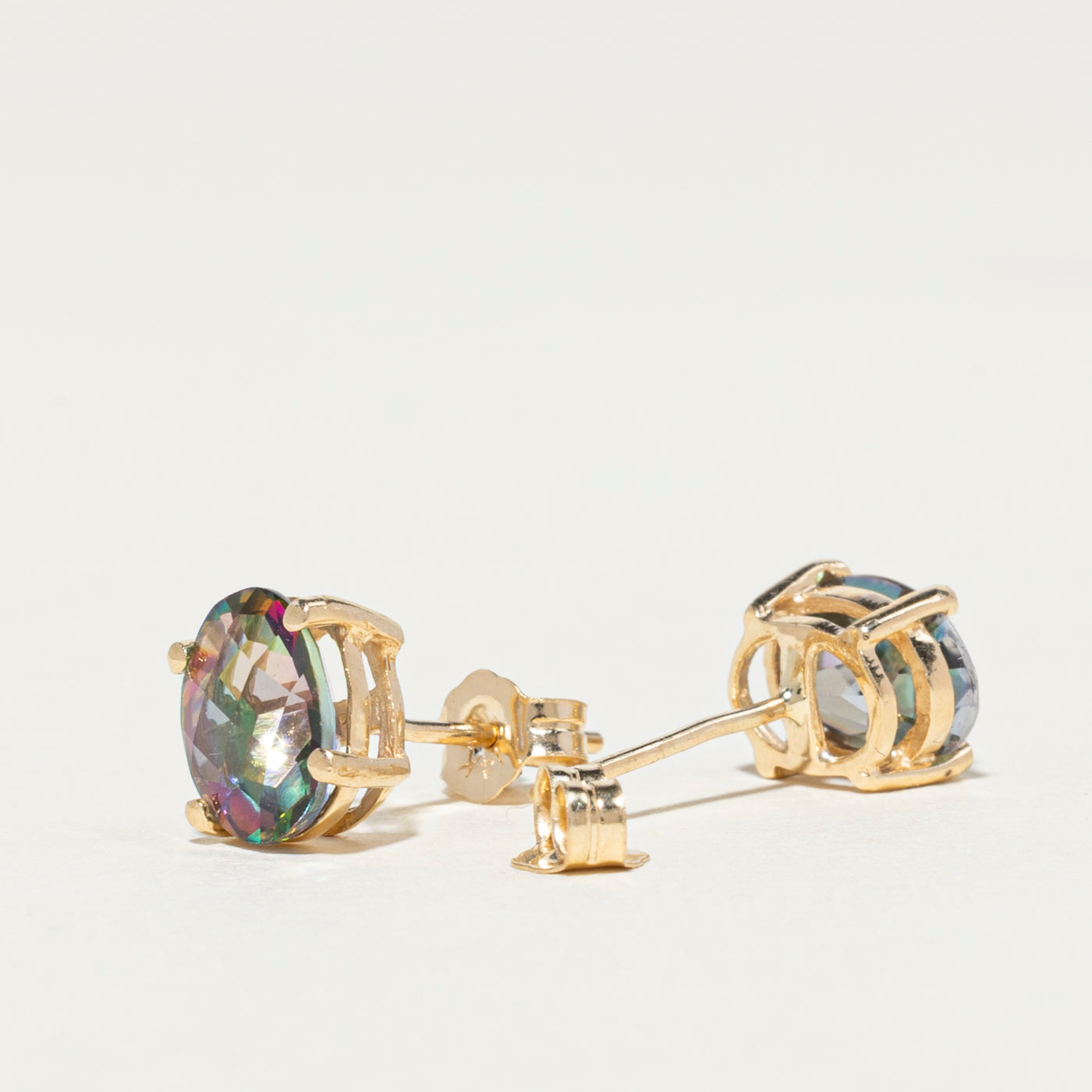 14K Mystic Topaz Stud Earrings | 2.60ctw