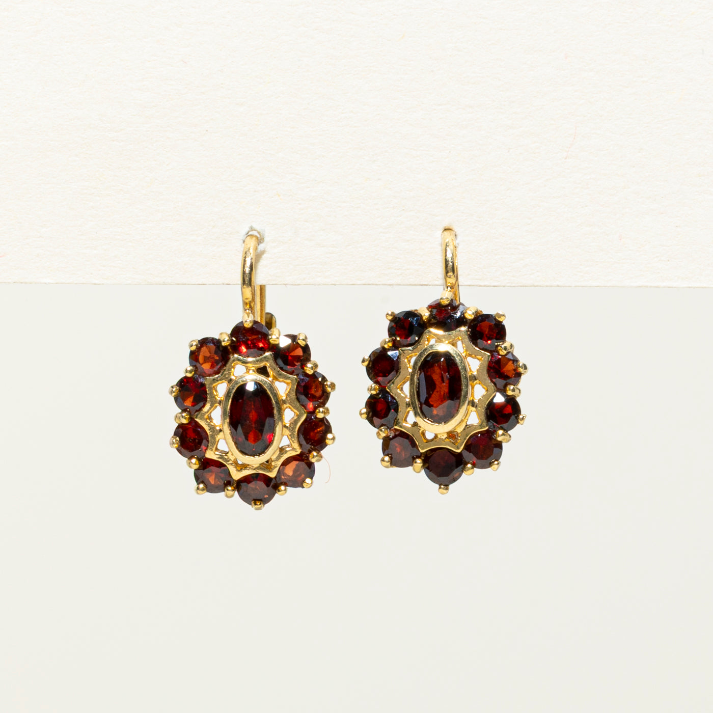 18K Garnet Cluster Drop Earrings | 2.00ctw