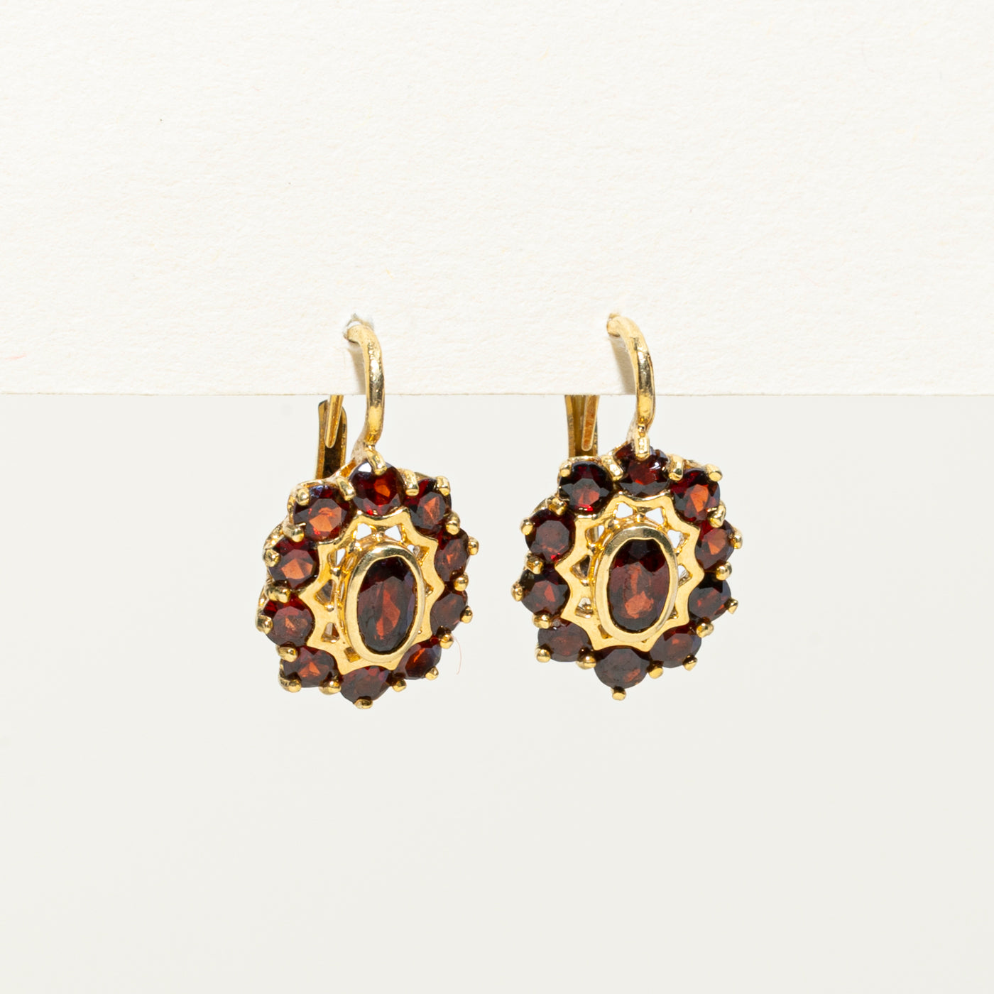18K Garnet Cluster Drop Earrings | 2.00ctw