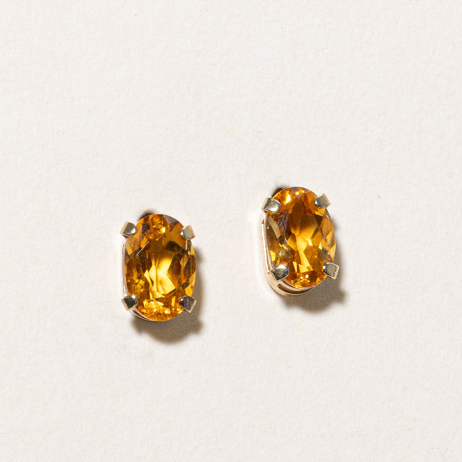 Solitaire Citrine Stud Earrings | 1.00ctw