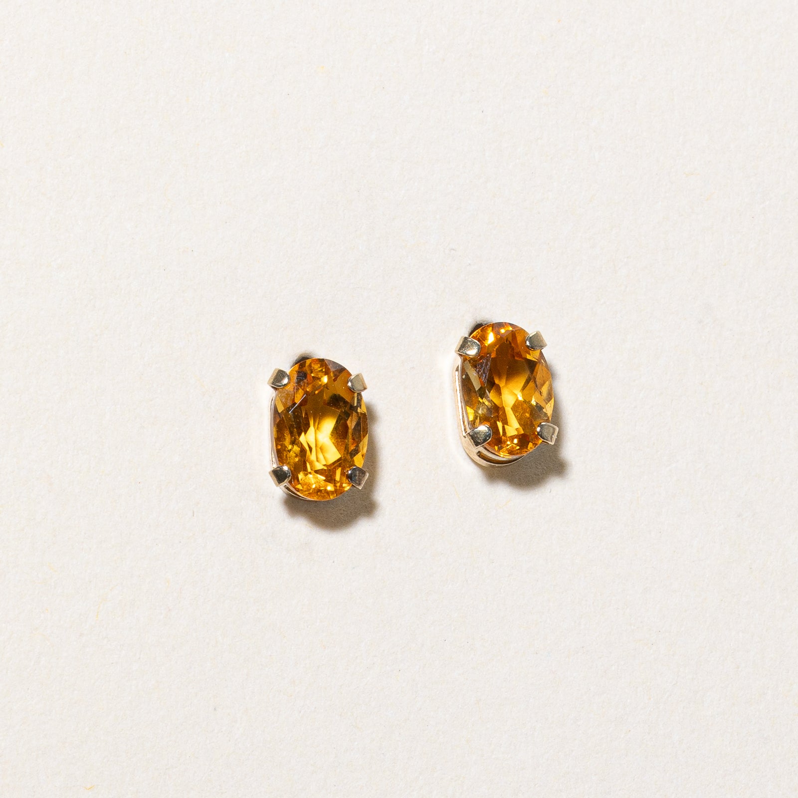 Solitaire Citrine Stud Earrings | 1.00ctw