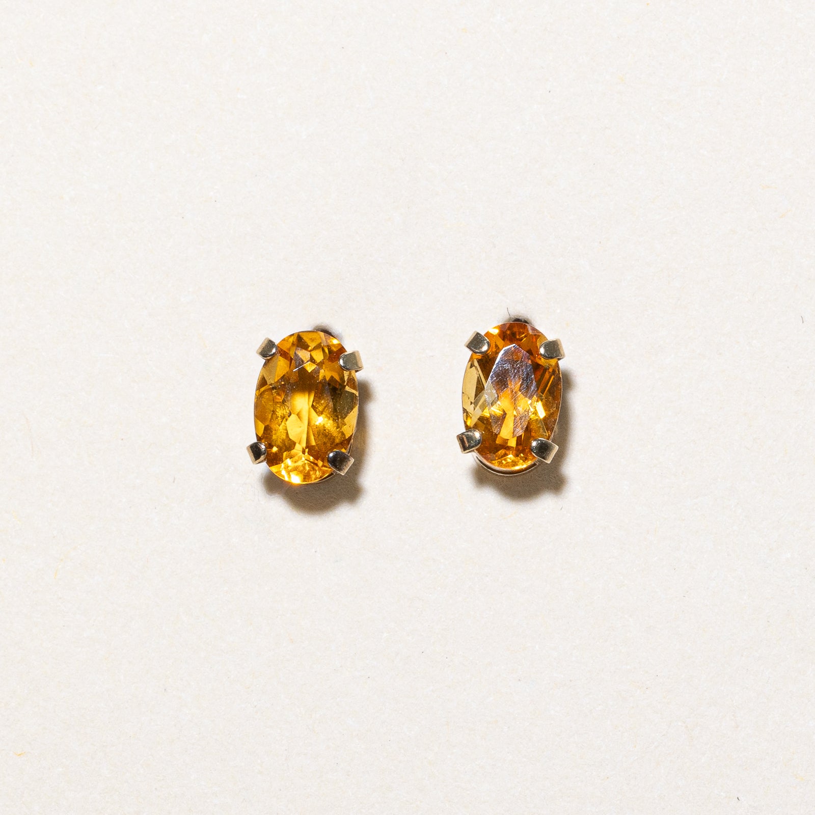 Solitaire Citrine Stud Earrings | 1.00ctw