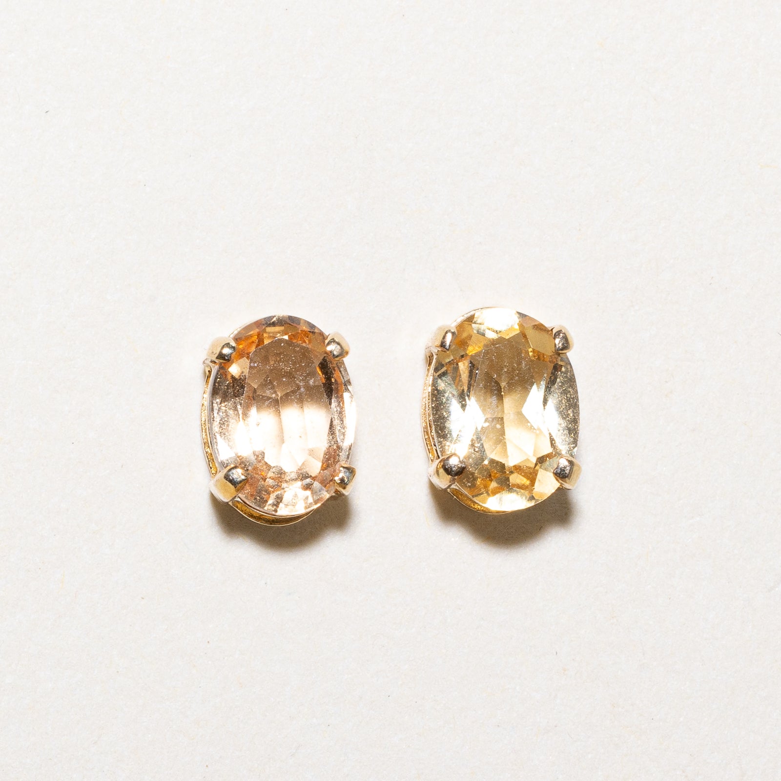 Solitaire Oval Cut Citrine Stud Earrings | 1.00ctw