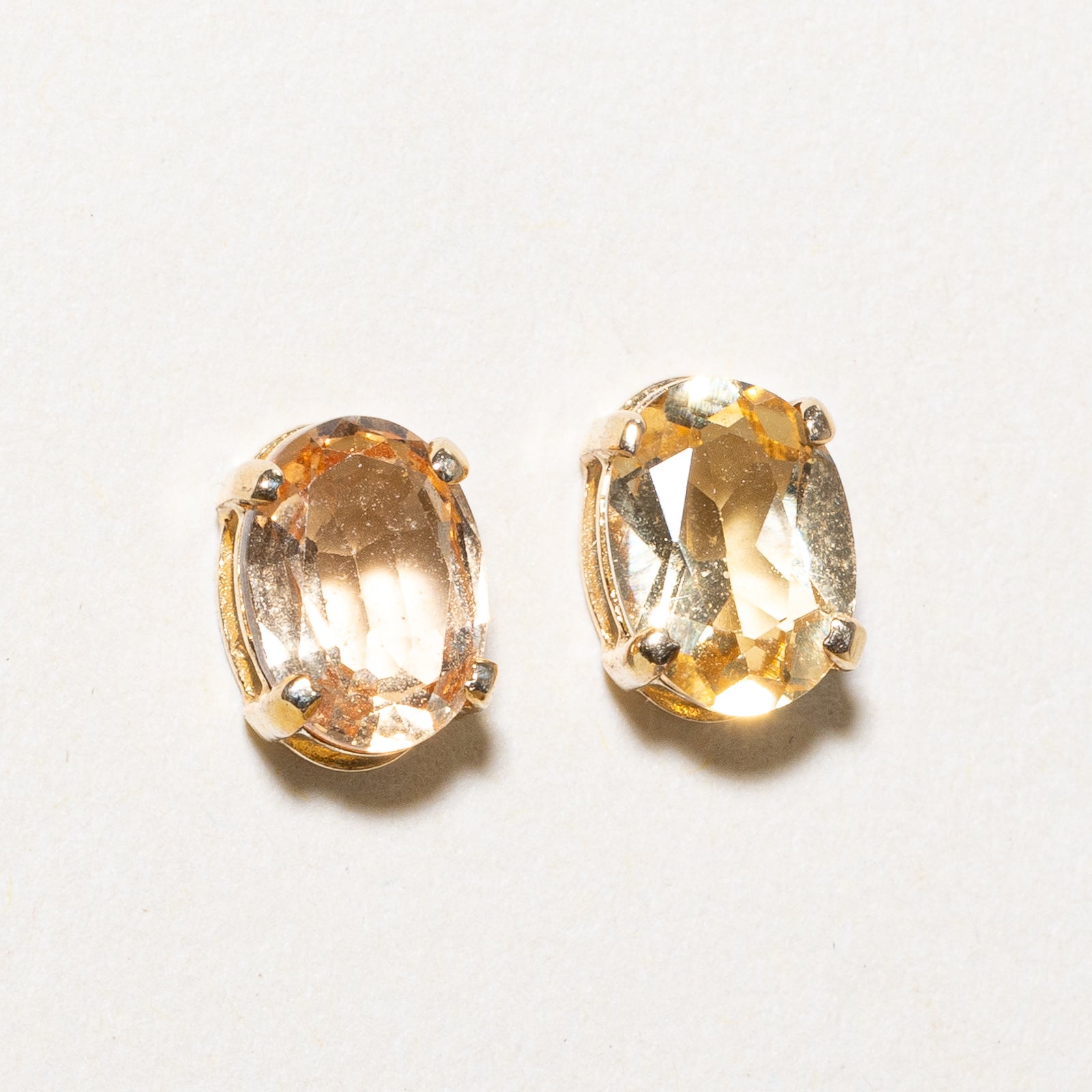 Solitaire Oval Cut Citrine Stud Earrings | 1.00ctw