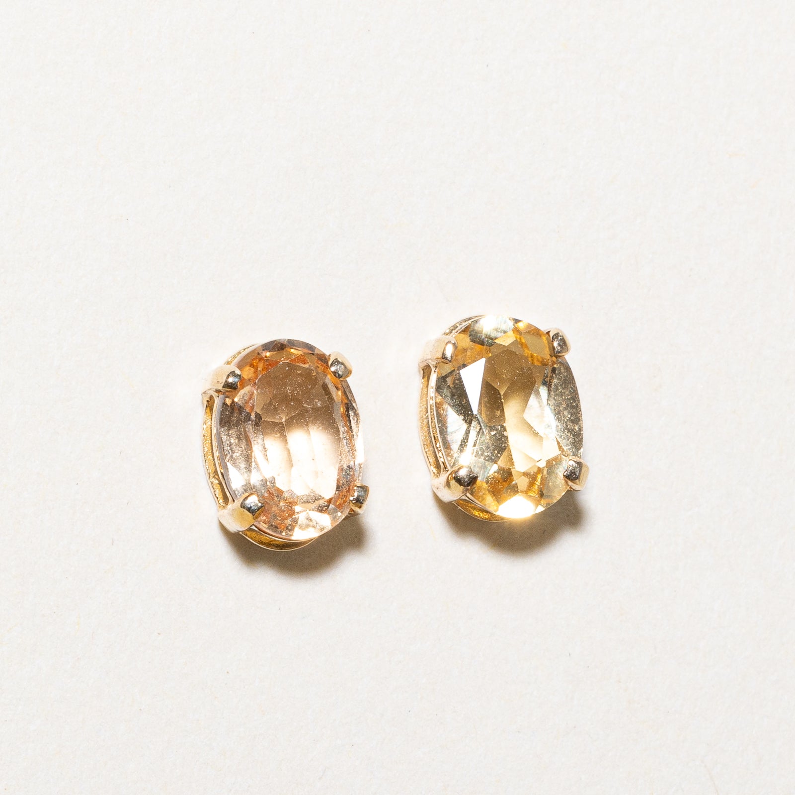 Solitaire Oval Cut Citrine Stud Earrings | 1.00ctw