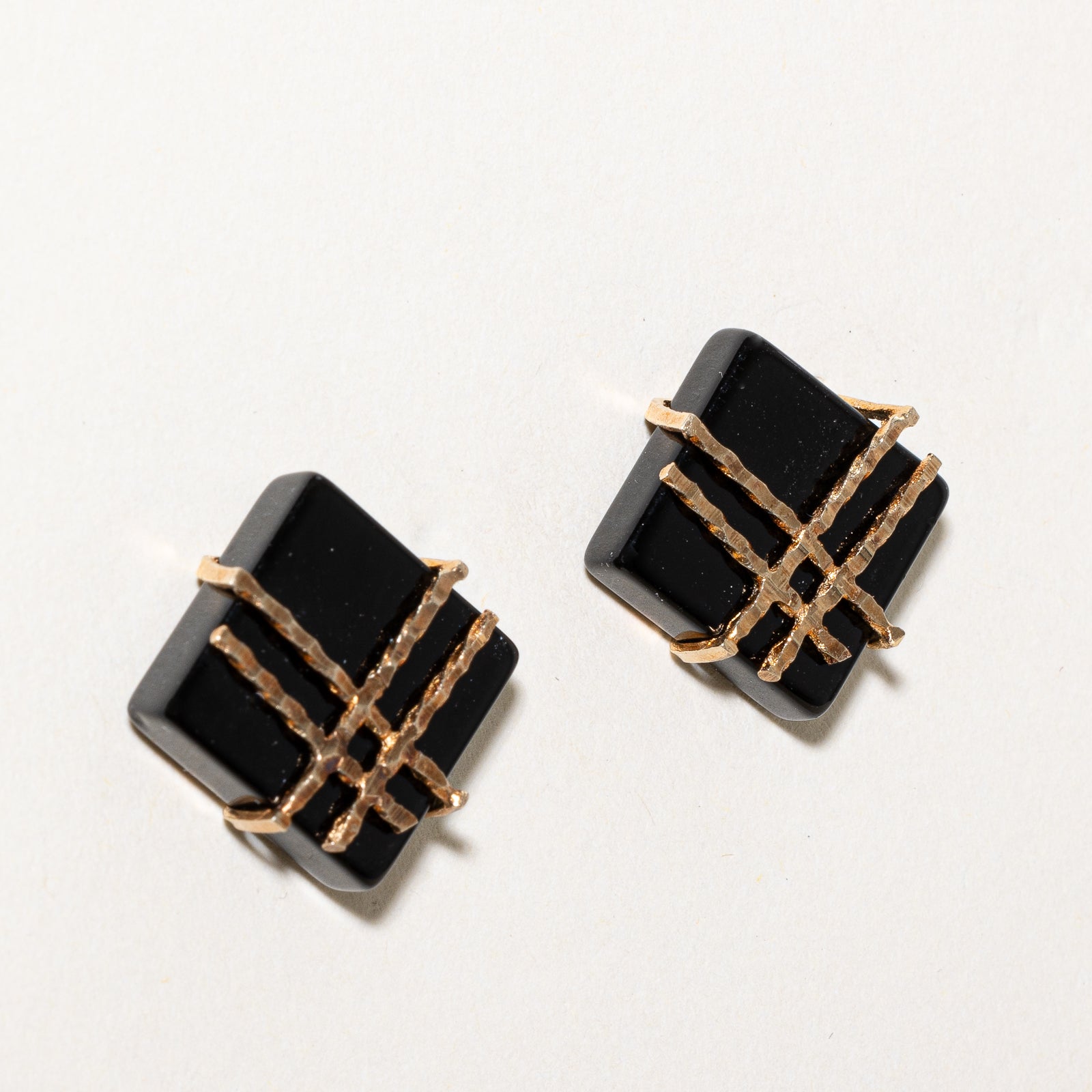 Onyx Square Stud Earrings | 24.00ctw