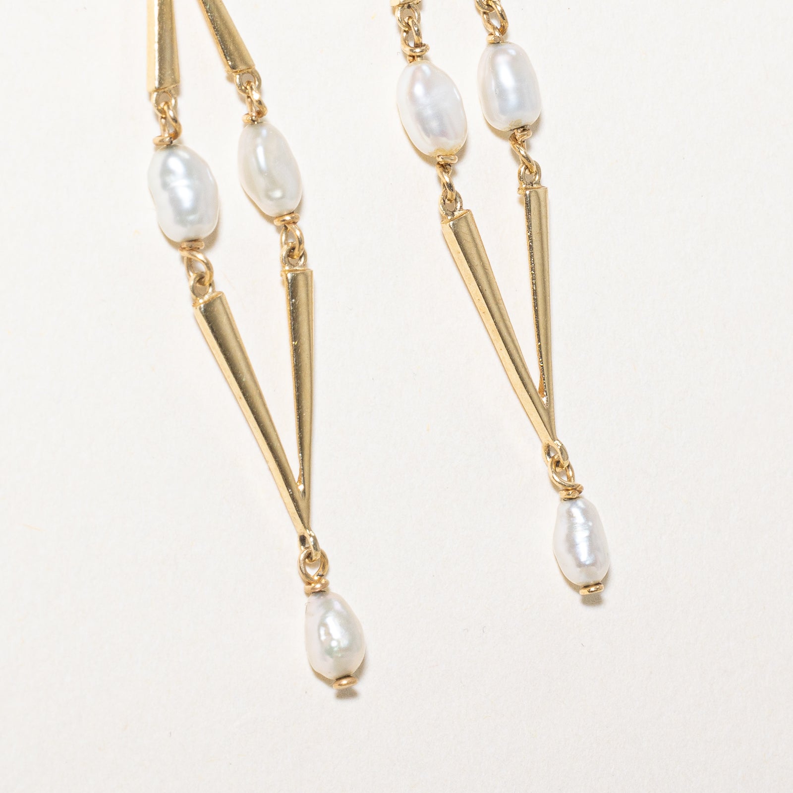 Rice Pearl Dangle Earrings