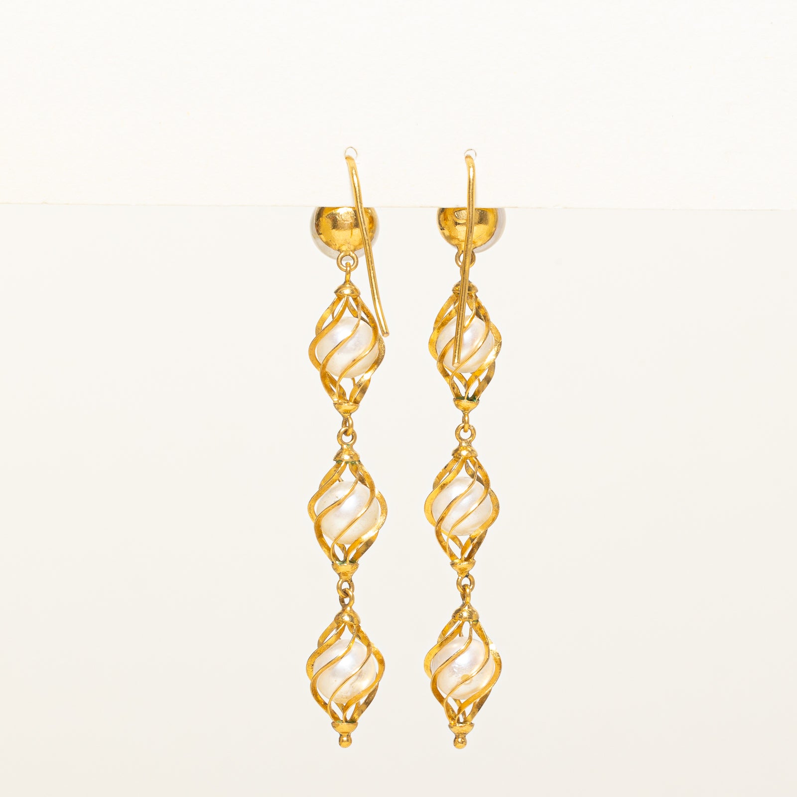 Cream Pearl Dangle Earrings