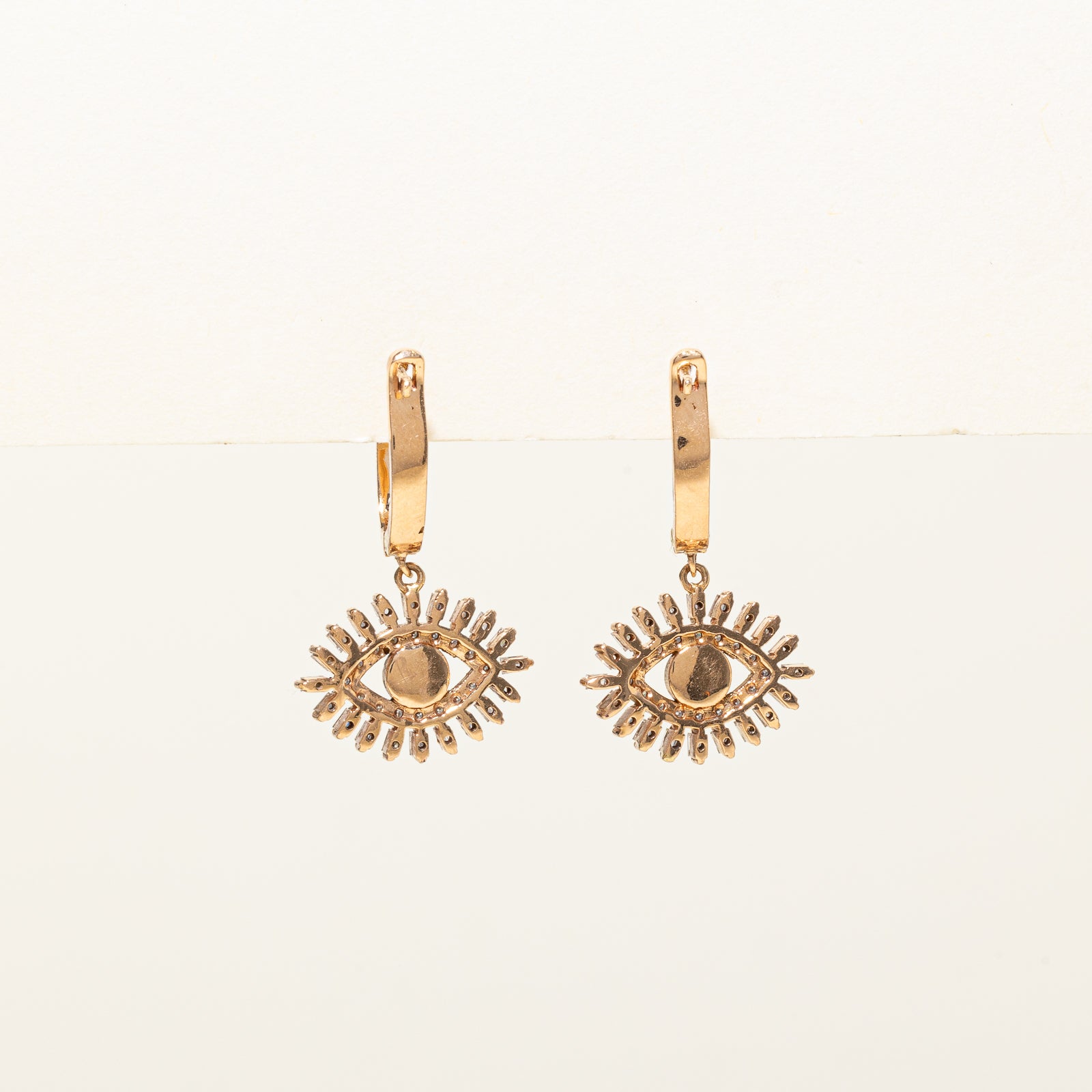 Evil Eye Diamond Huggie Drop Earrings | 1.25ctw