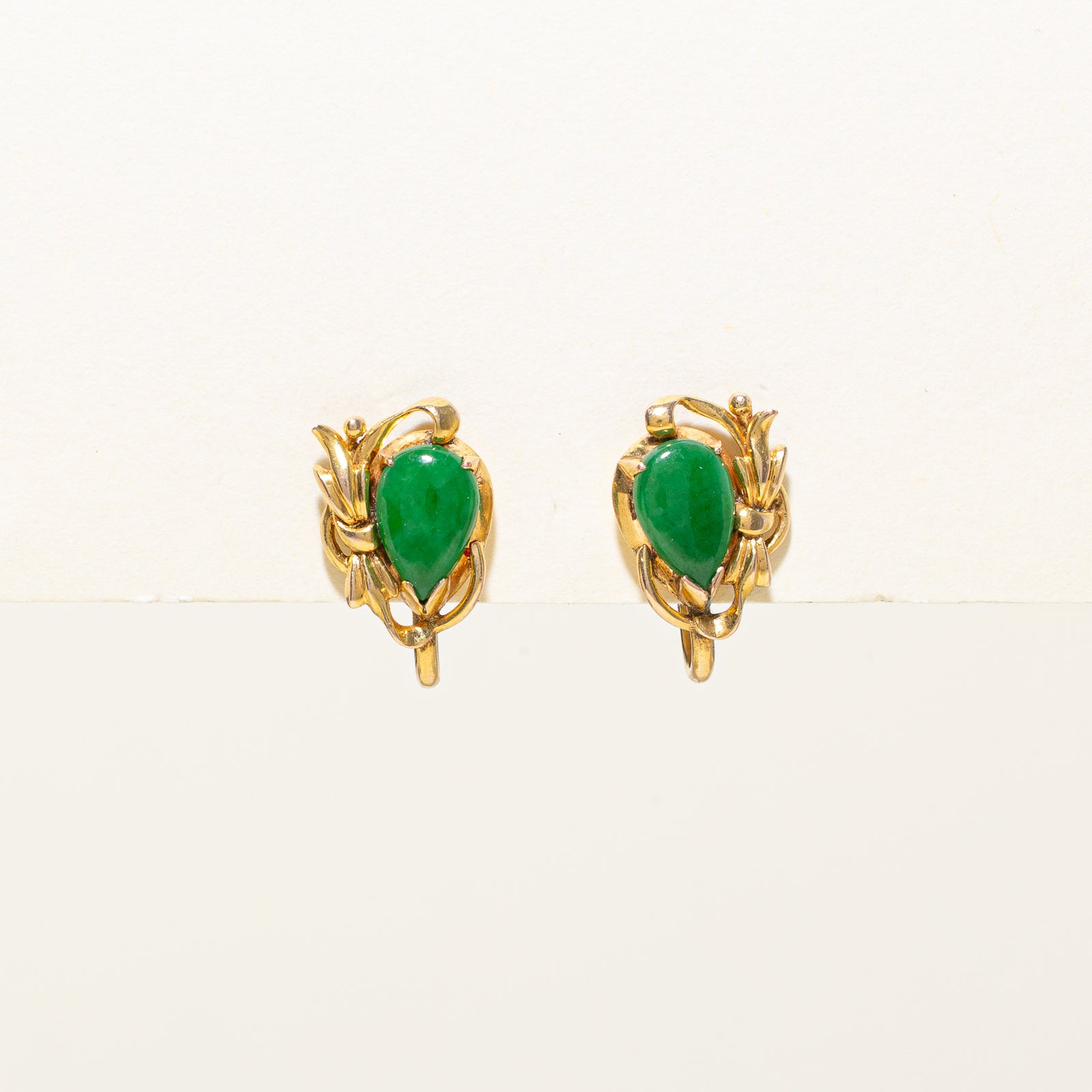Jade Textured Clip On Earrings | 2.30ctw