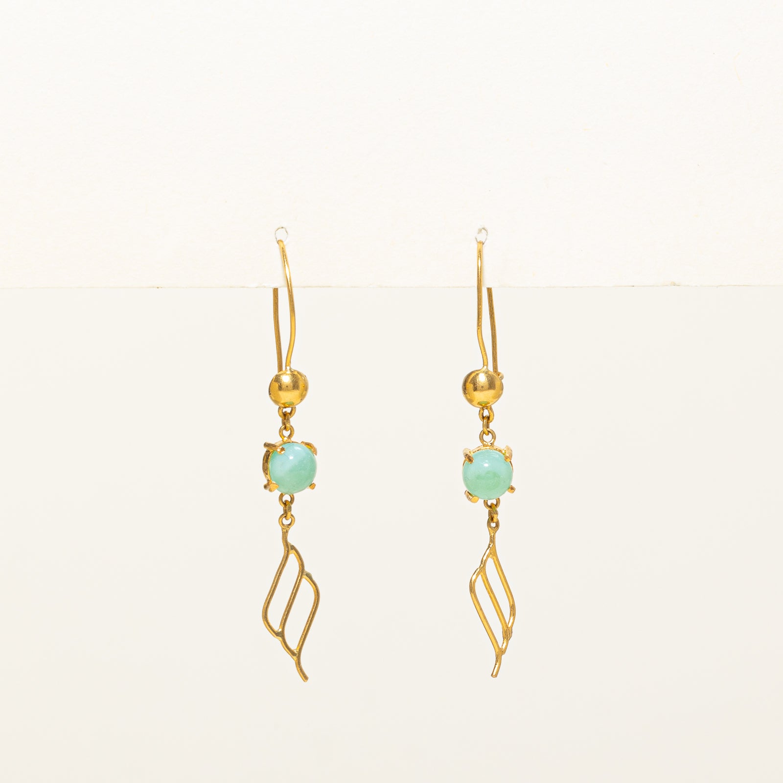 Green Glass Dangle Earrings | 1.00ctw