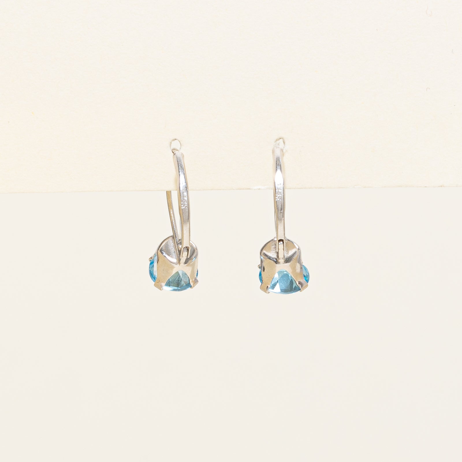Solitaire Blue Topaz Drop Earrings | 2.00ctw