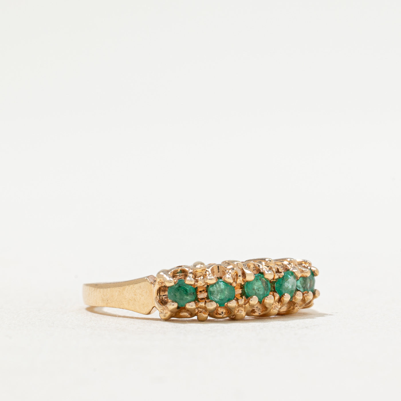 Bague cinq émeraudes | 0,12 ct | Taille 6