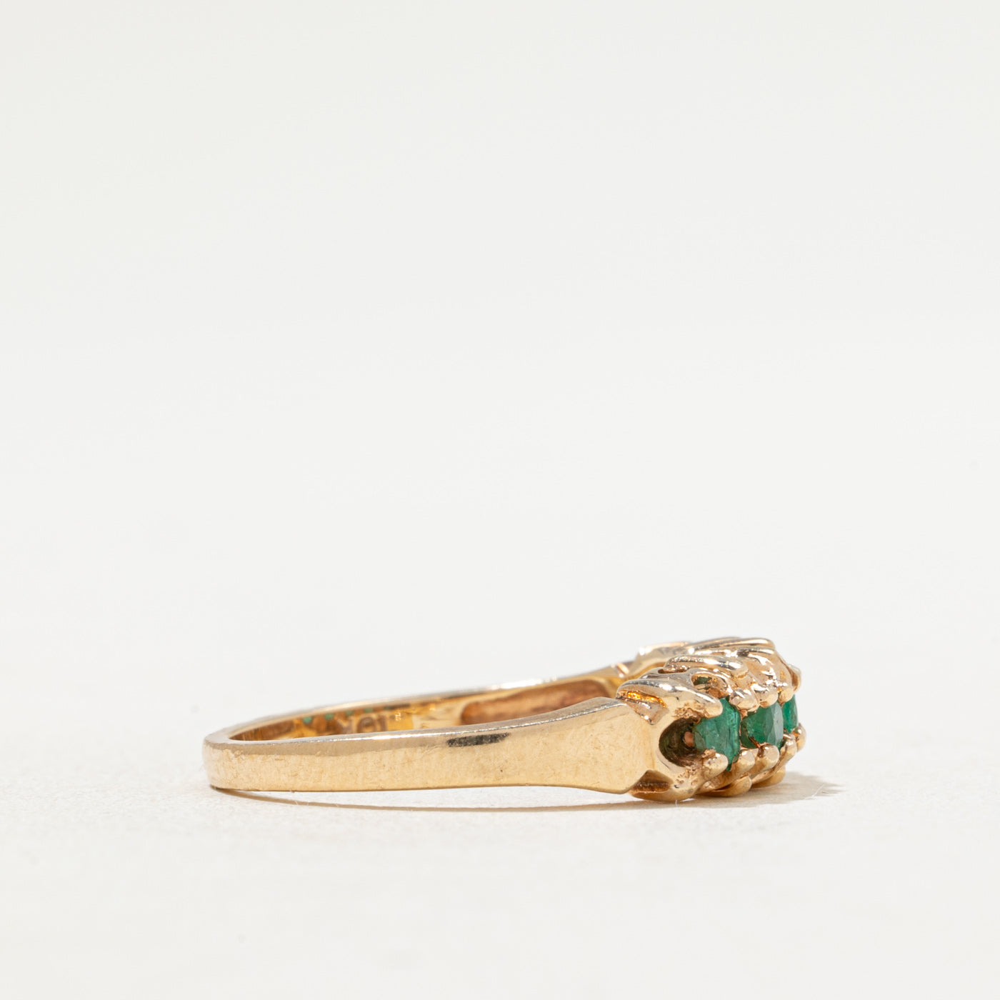 Bague cinq émeraudes | 0,12 ct | Taille 6