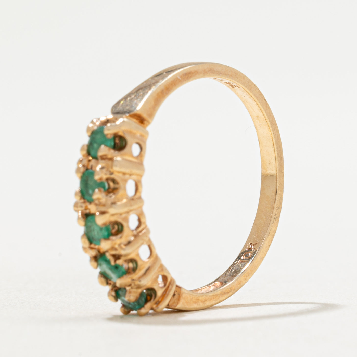 Bague cinq émeraudes | 0,12 ct | Taille 6