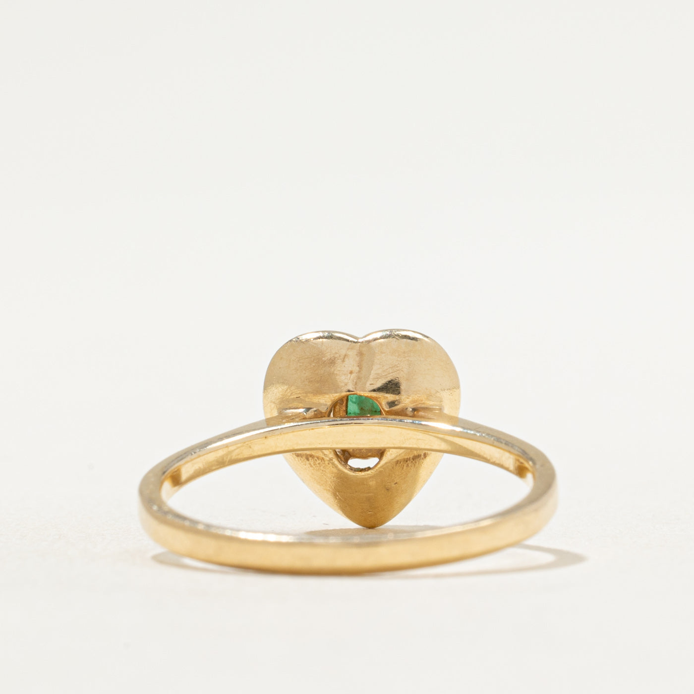 Bague cœur en émeraude (pierre unique) | 0,15 ct | Taille 7