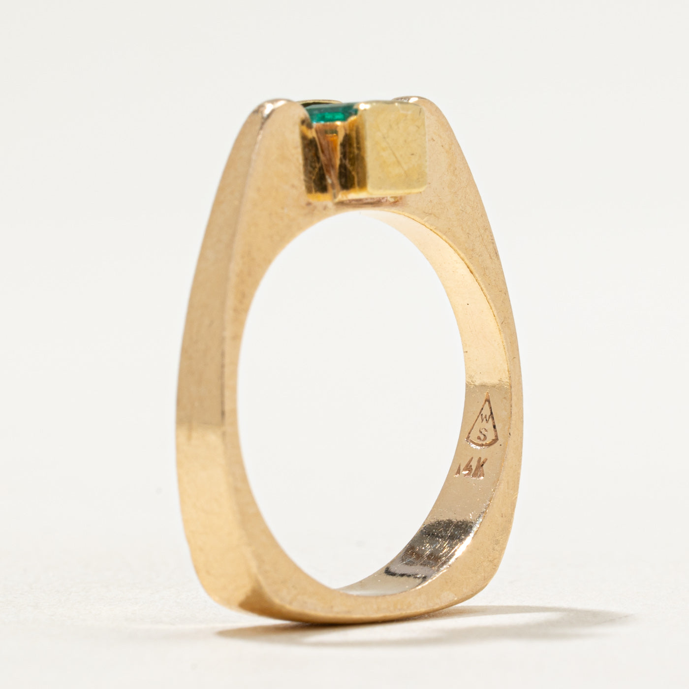 Bague émeraude à pierre unique | 0,26 ct | Taille 6,5