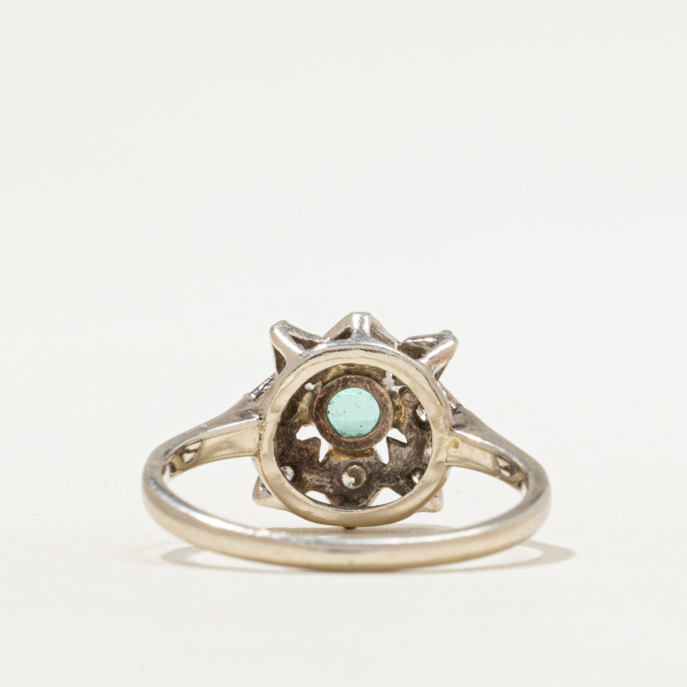Emerald & Diamond Ring | 0.30ct, 0.12ctw | SZ 6.75