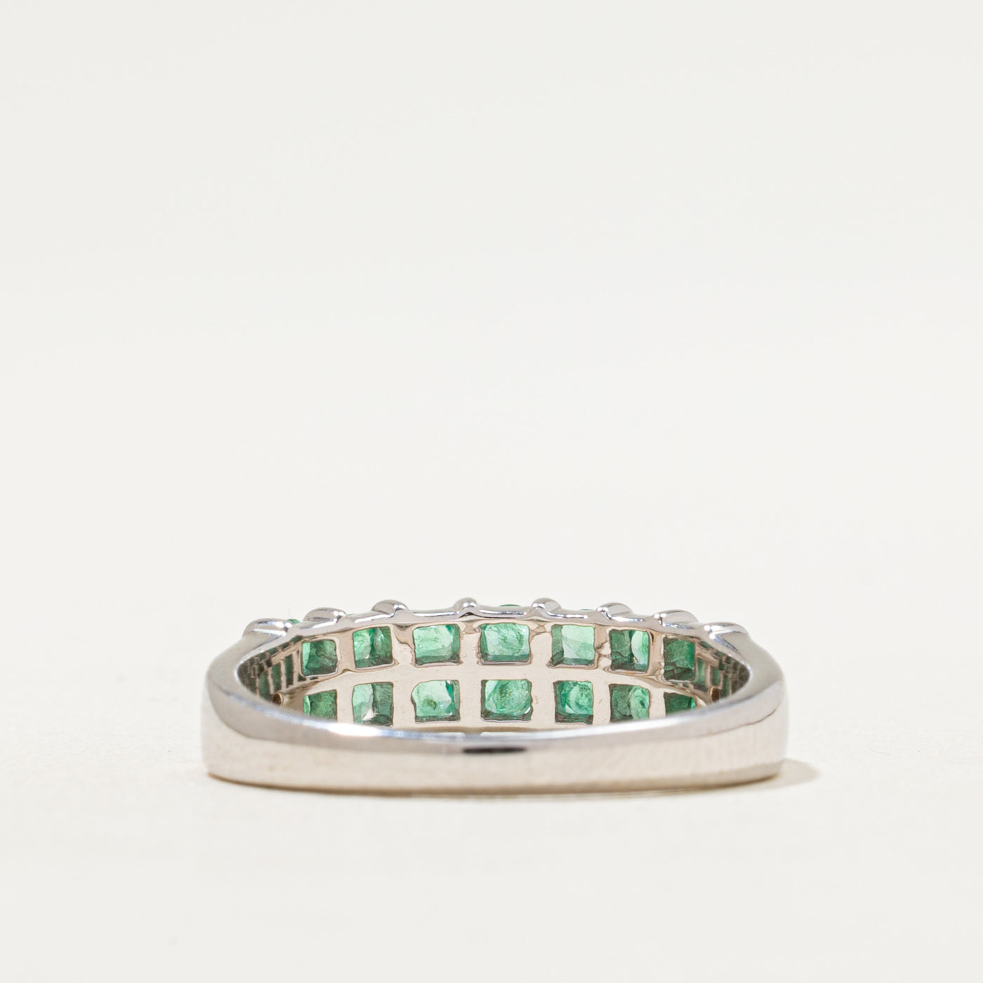 Multi Column Emerald & Diamond Ring | 0.50ctw, 0.01ctw | SZ 6.25