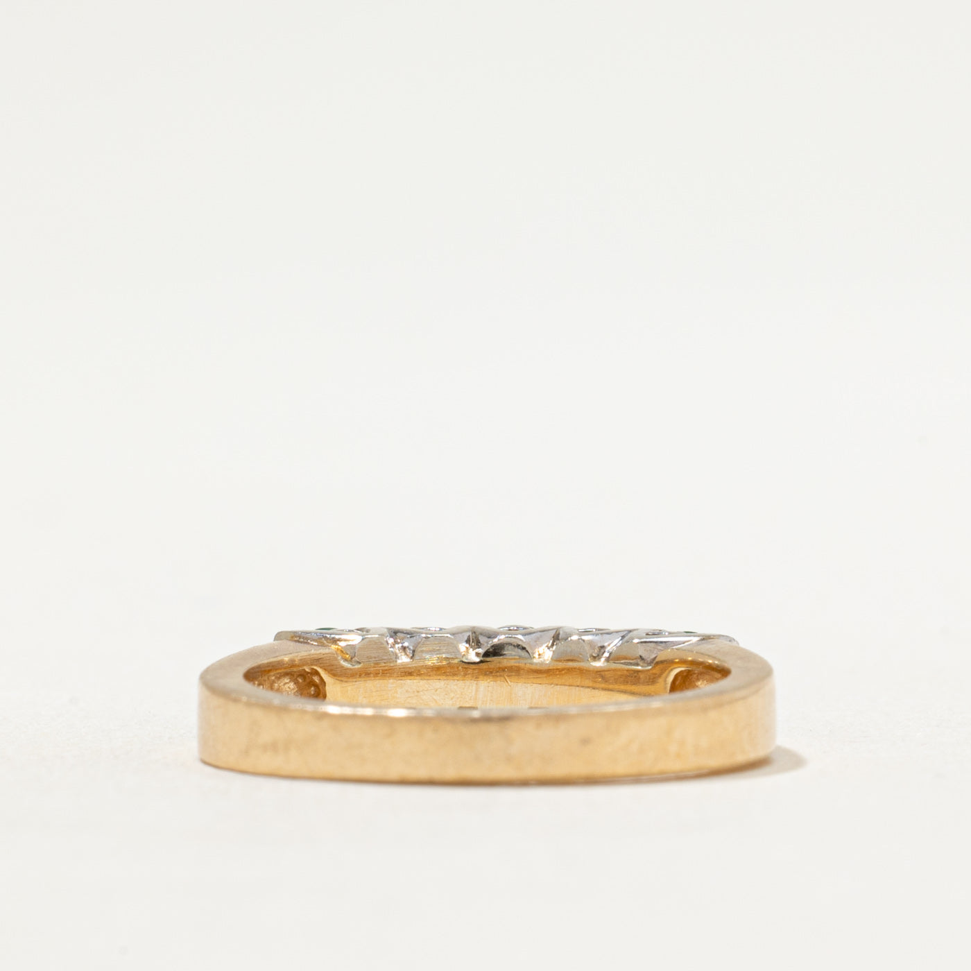 Five Stone Emerald & Diamond Ring | 0.36ctw, 0.06ctw | SZ 6.25