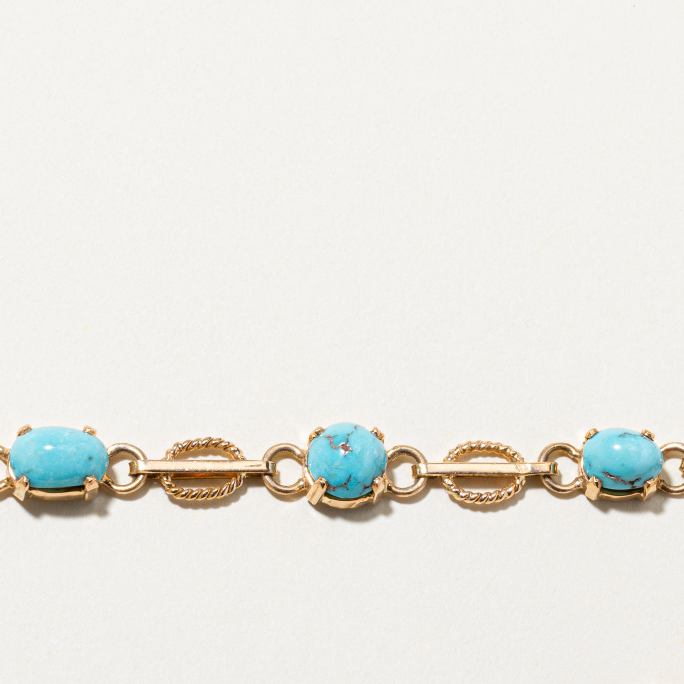 18K Cabochon Turquoise Gemstone Bracelet | 10.00ctw | 7.5"