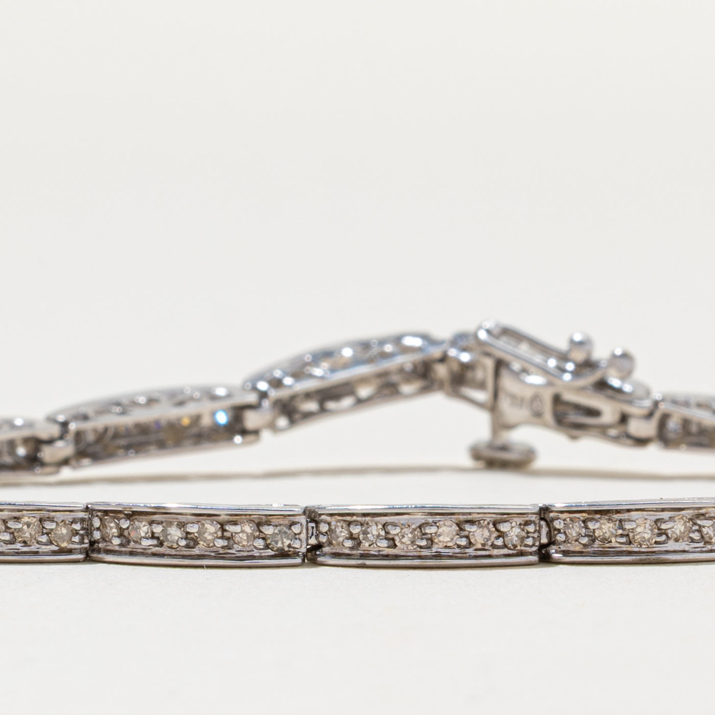 10K Diamond Bar Link Tennis Bracelet | 0.96ctw | 7"