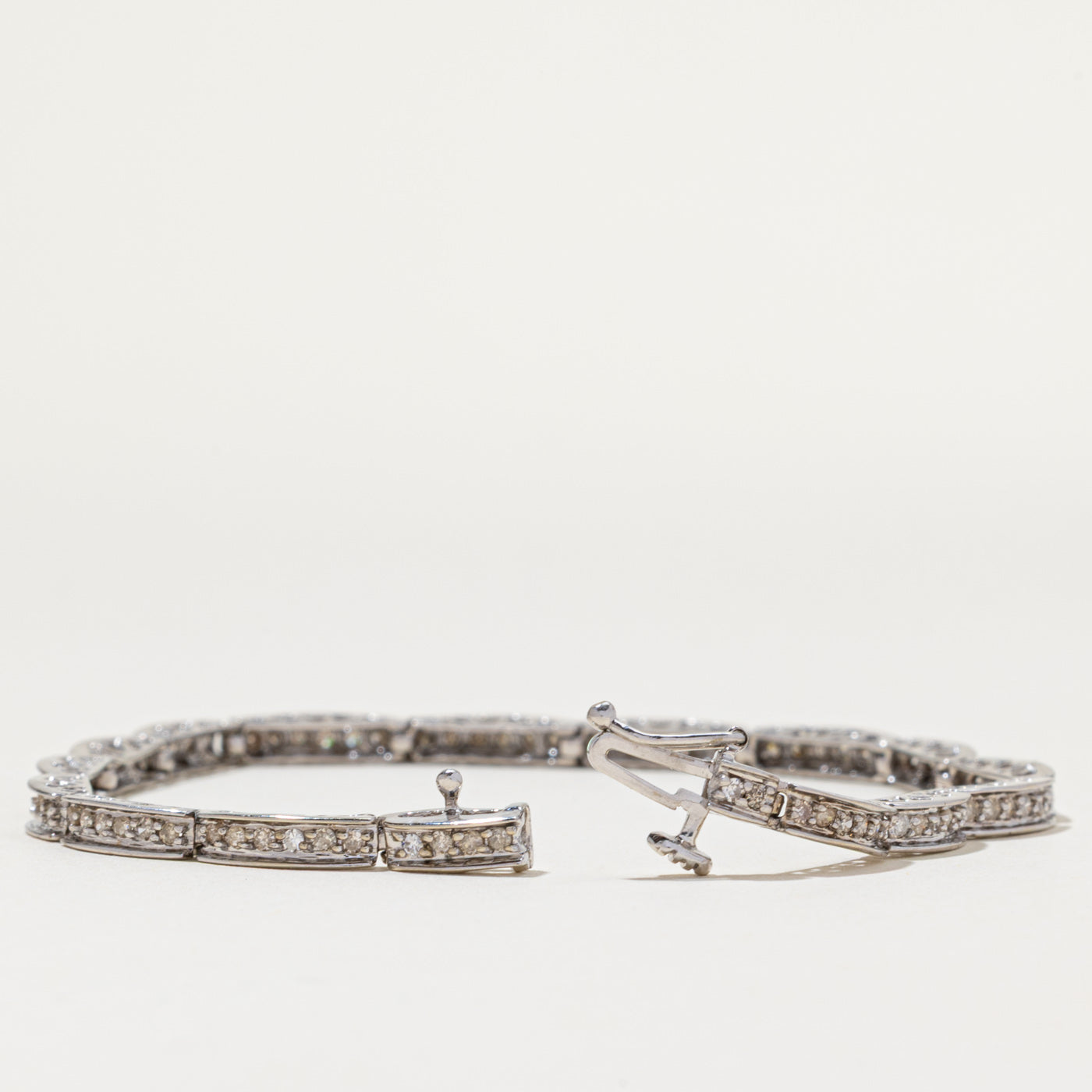 10K Diamond Bar Link Tennis Bracelet | 0.96ctw | 7"