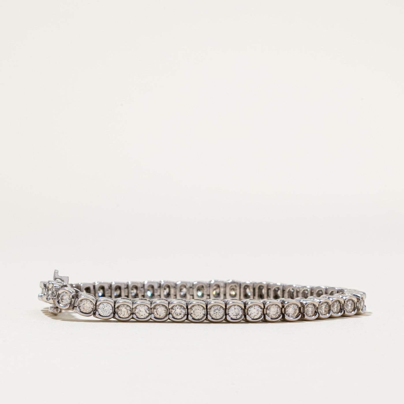 14K Semi Bezel Set Diamond Tennis Bracelet | 2.76ctw | 6"
