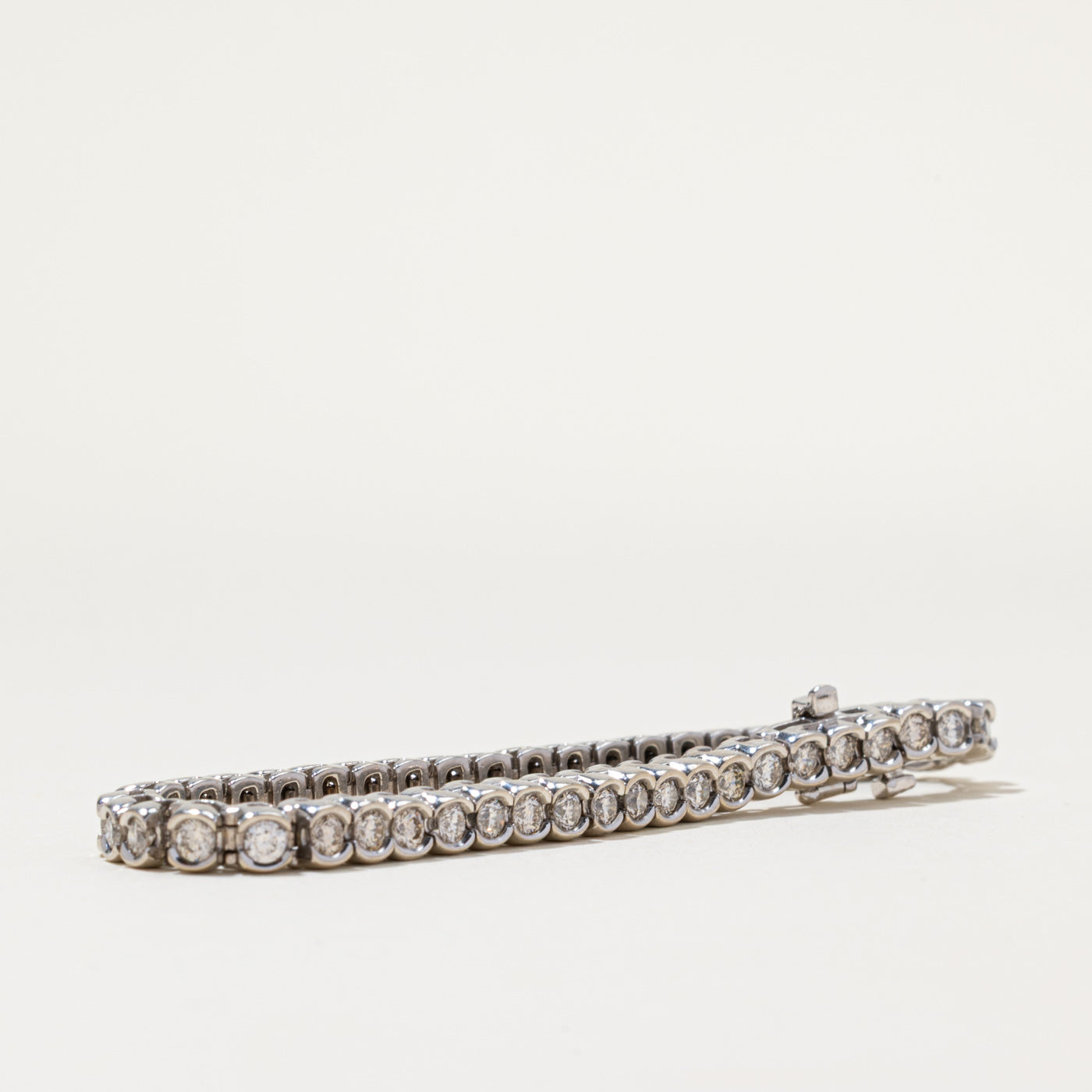 14K Semi Bezel Set Diamond Tennis Bracelet | 2.76ctw | 6"