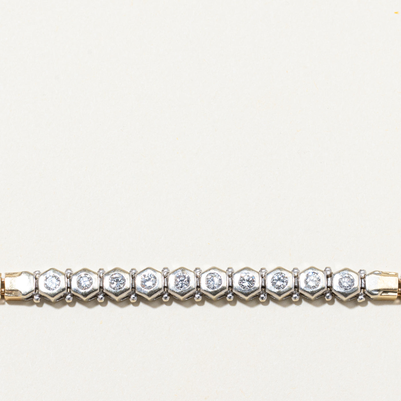 14K Diamond Hexagonal Design Bracelet | 1.10ctw | 7.5"