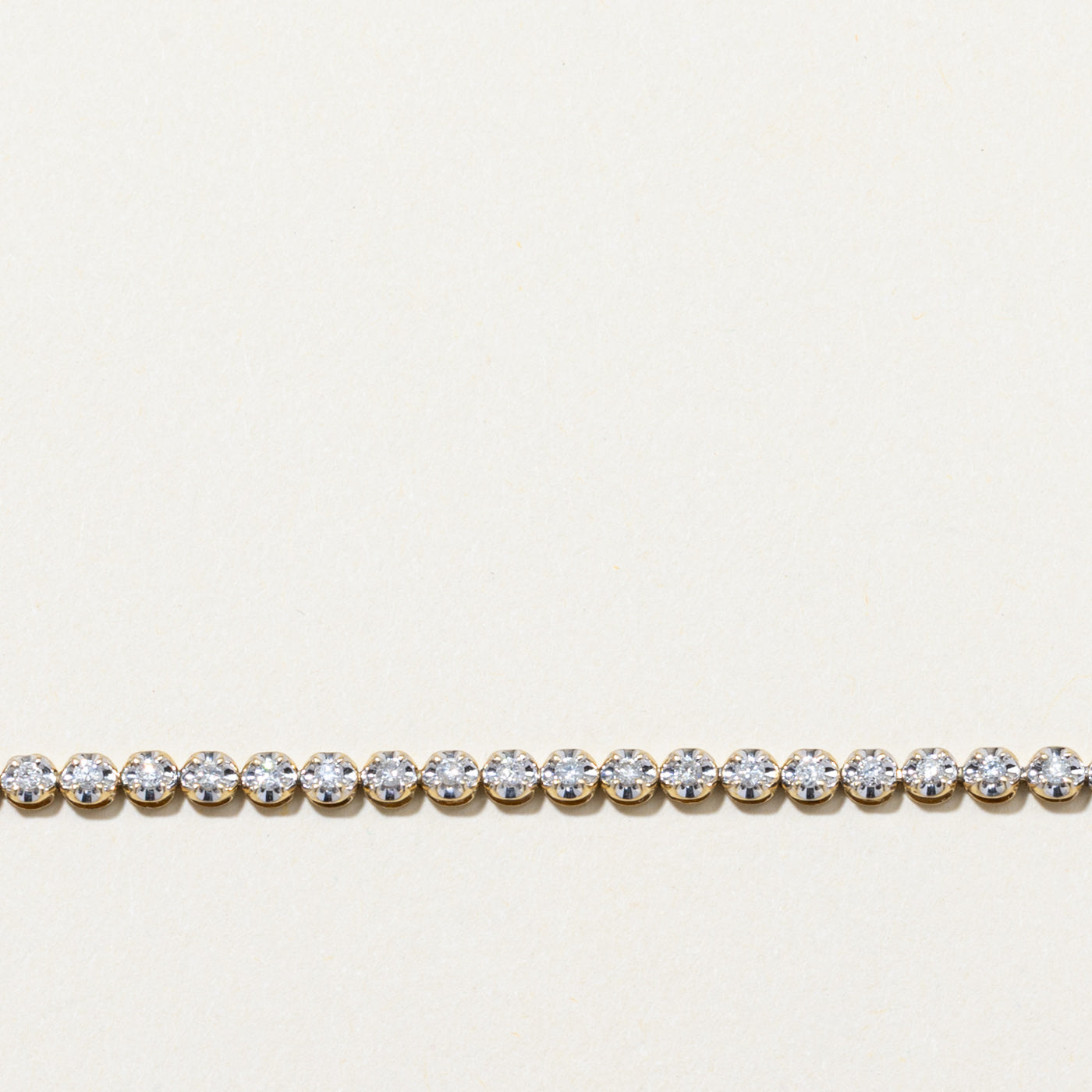 10K Illusion Set Diamond Tennis Bracelet | 1.10ctw | 7.5"