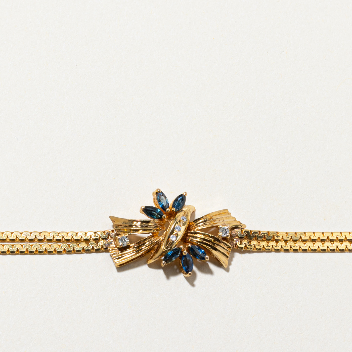 18k Sapphire & Diamond Bracelet | 0.50ctw, 0.08ctw | 6.5"