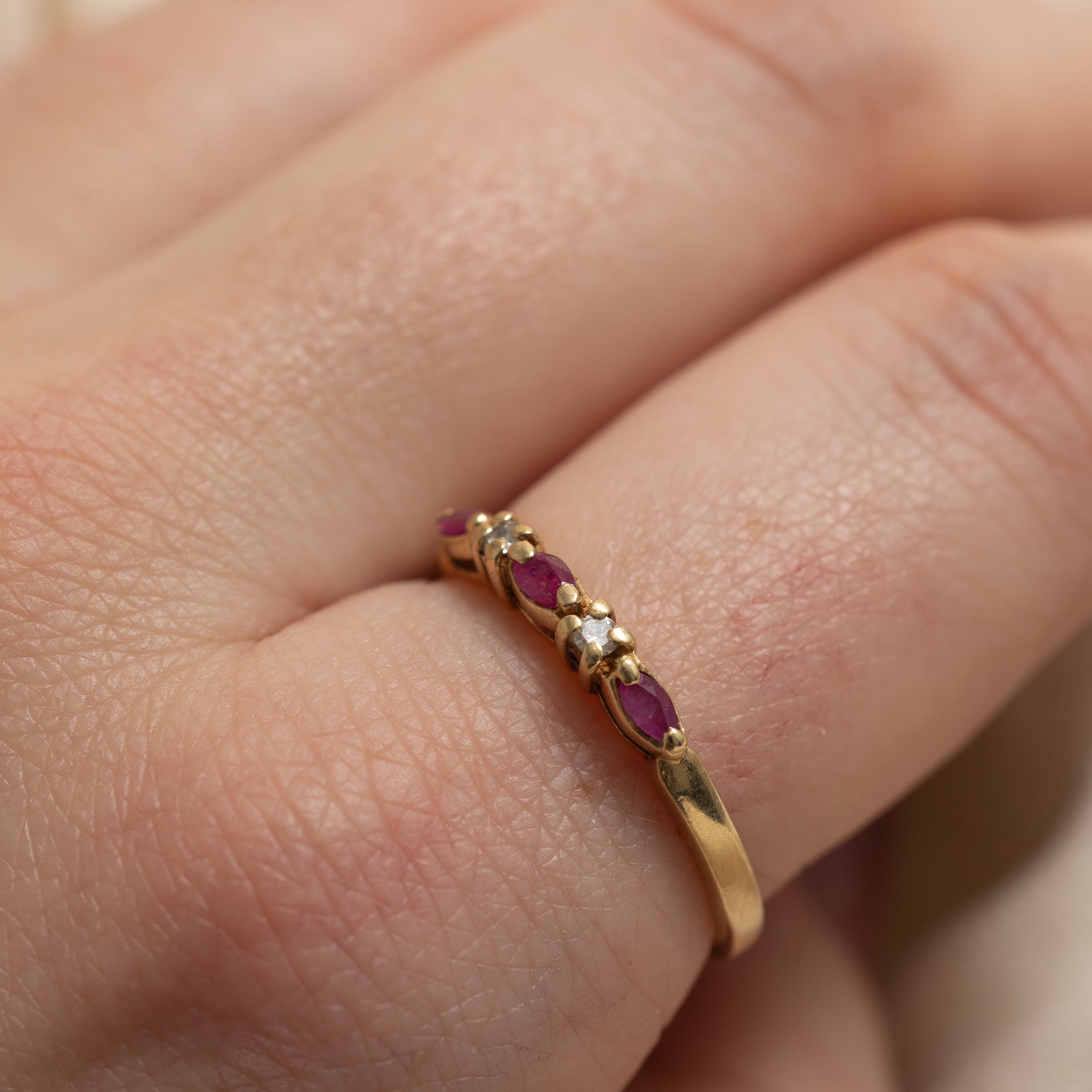 Ruby & Diamond Ring | 0.18ctw, 0.05ctw | SZ 8.75