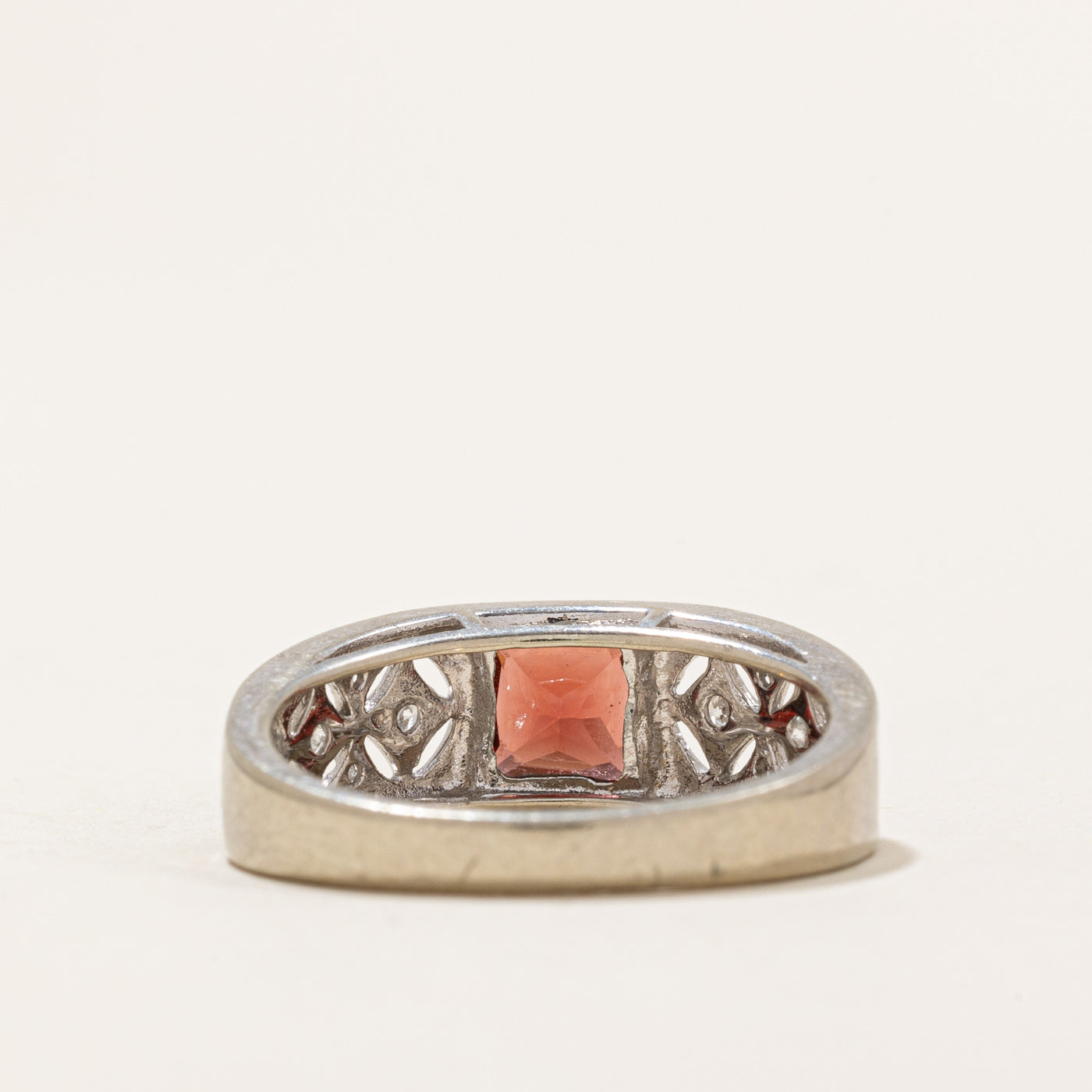 Garnet & Diamond Ring | 0.70ct, 0.05ctw | SZ 7