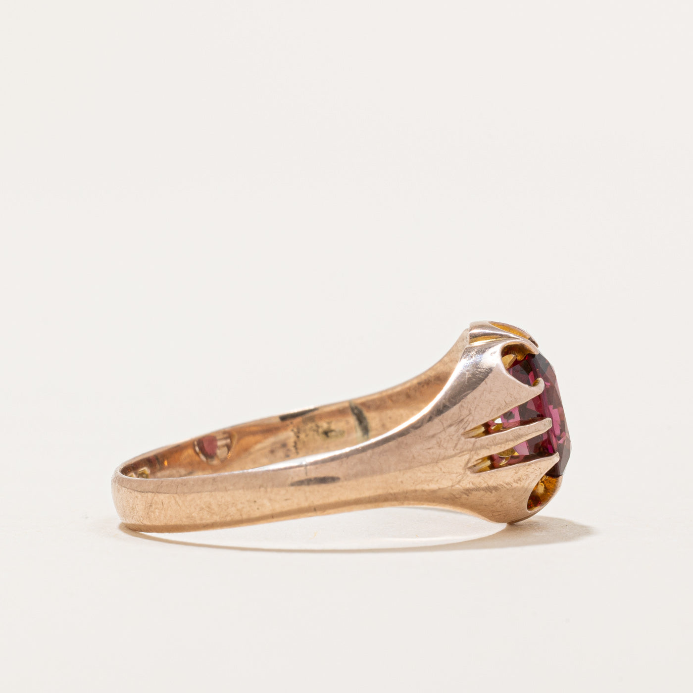 1896 Chester Blecher Set Garnet Ring | 0.95ct | SZ 8.75
