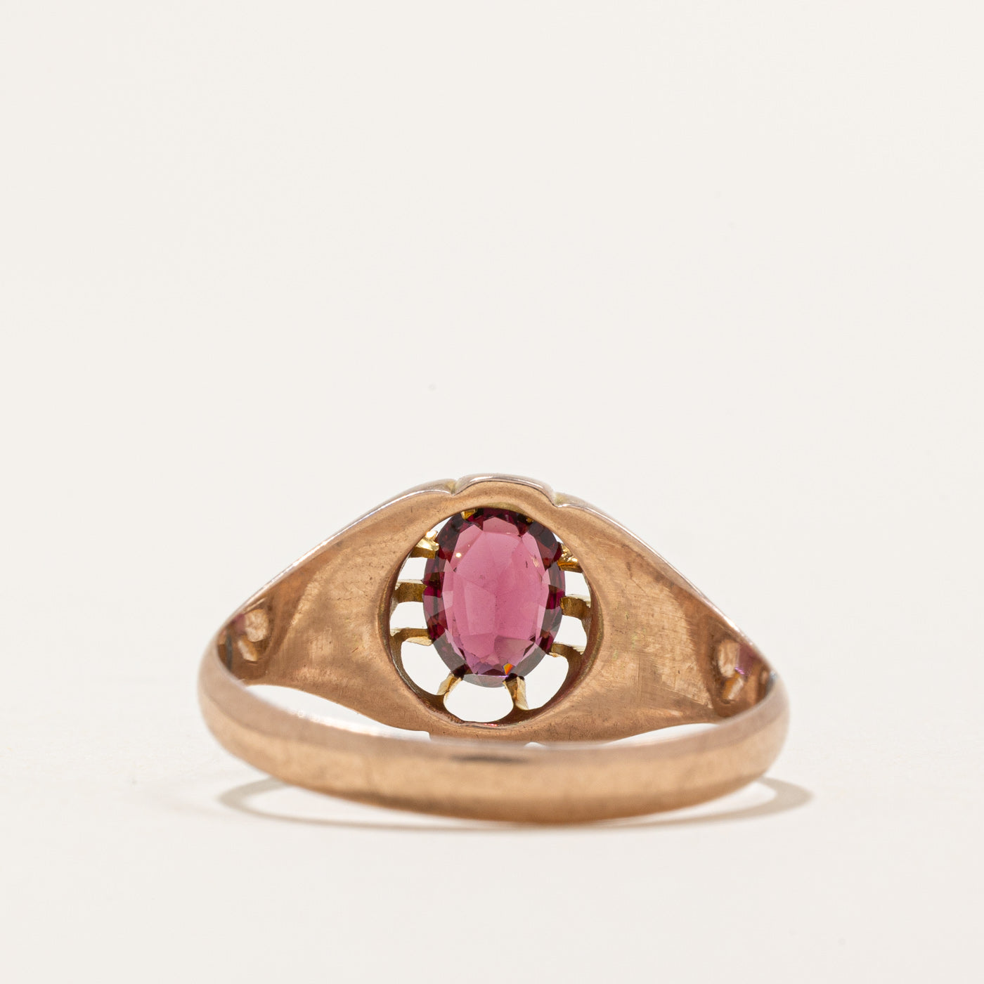 1896 Chester Blecher Set Garnet Ring | 0.95ct | SZ 8.75