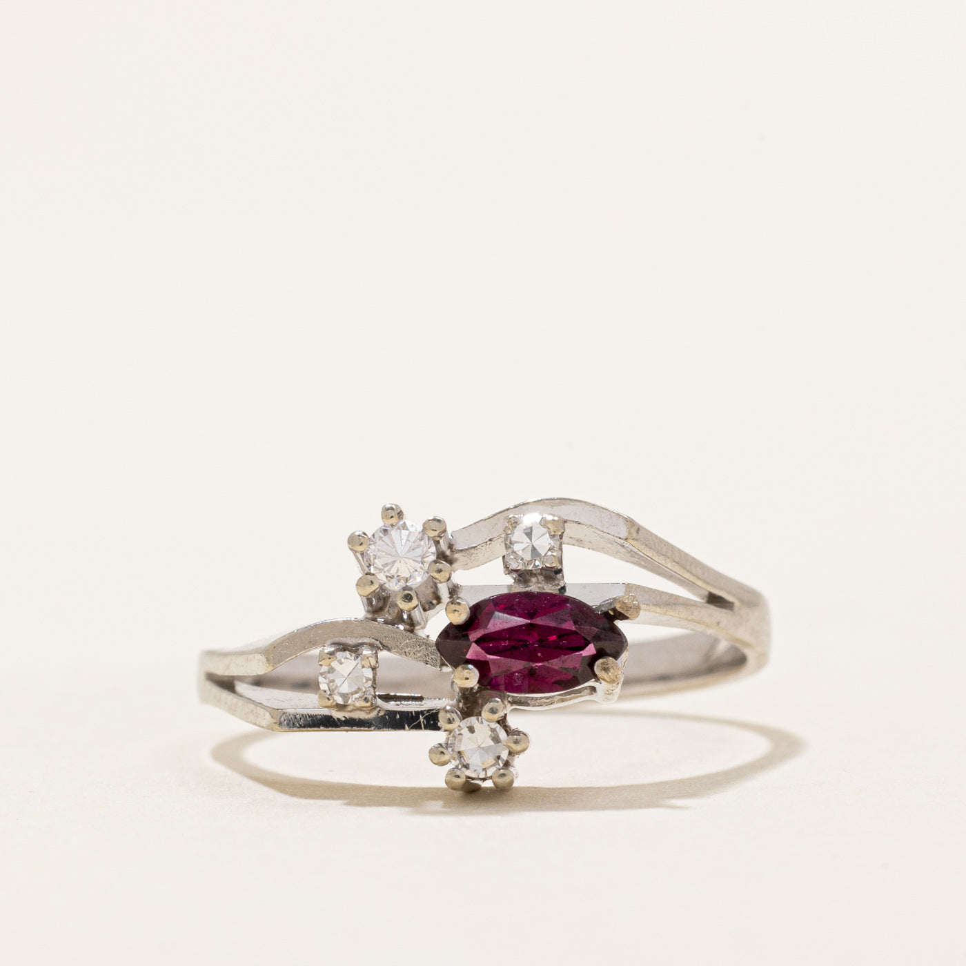 Scattered Garnet & Diamond Ring | 0.30ct, 0.10ctw | SZ 7