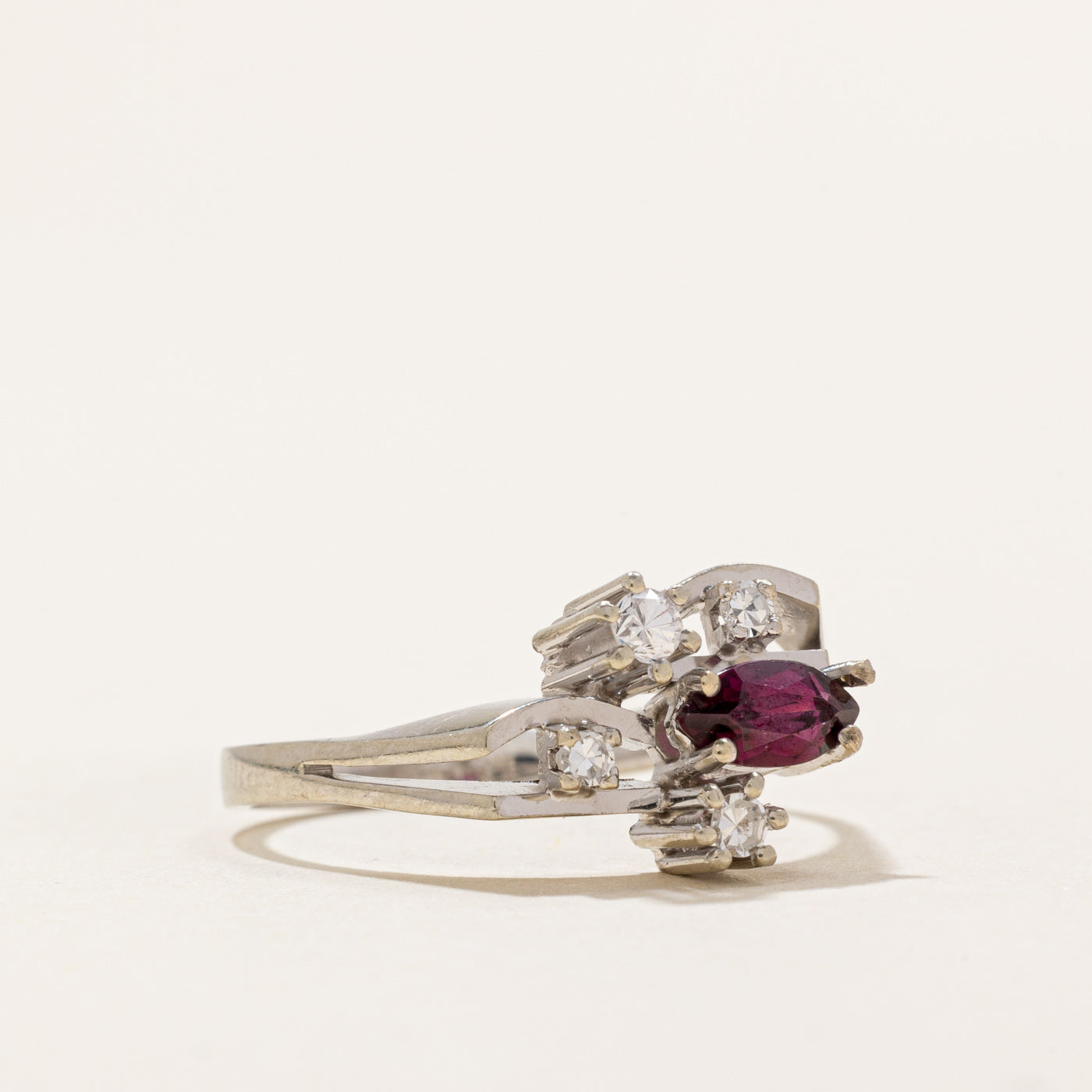 Scattered Garnet & Diamond Ring | 0.30ct, 0.10ctw | SZ 7