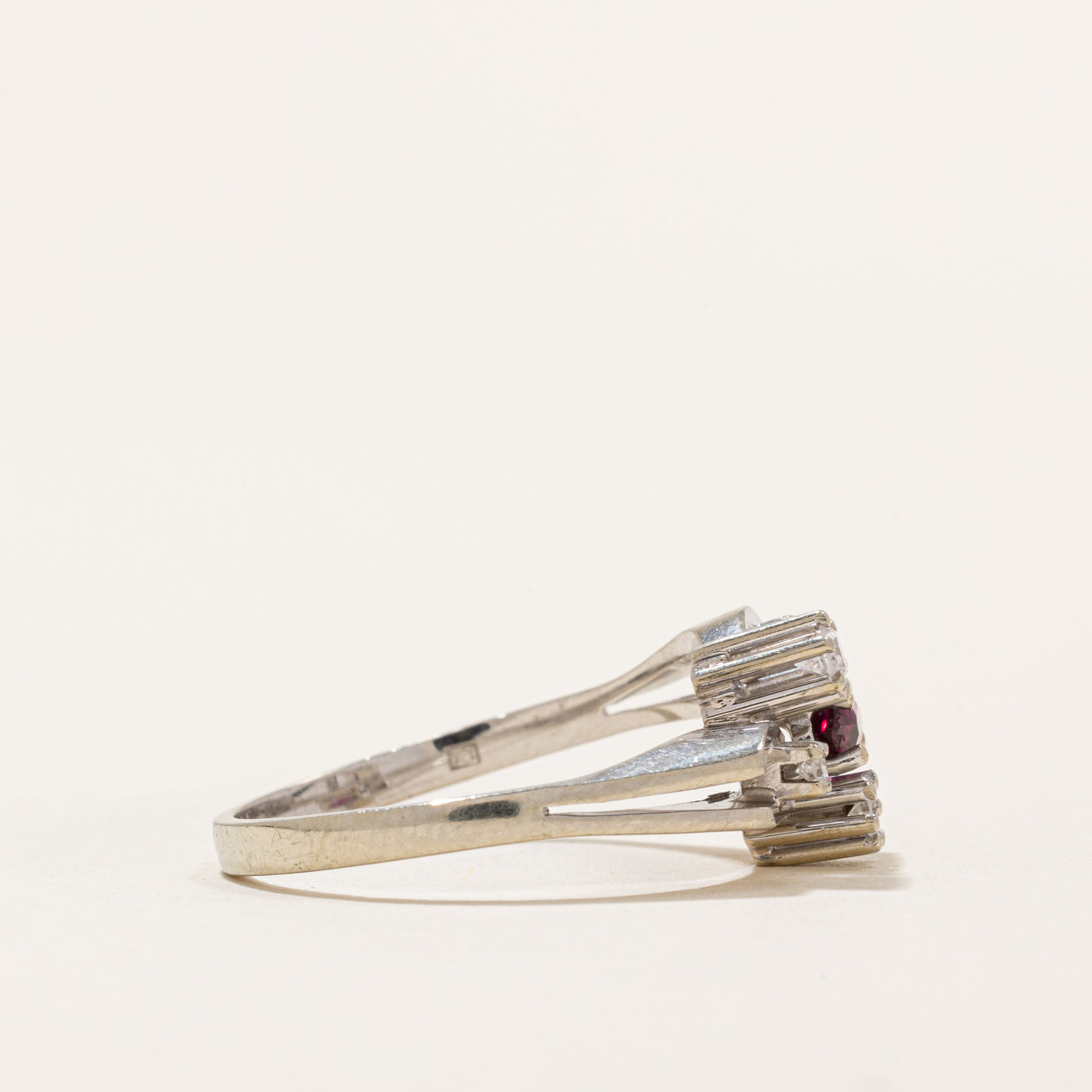 Scattered Garnet & Diamond Ring | 0.30ct, 0.10ctw | SZ 7