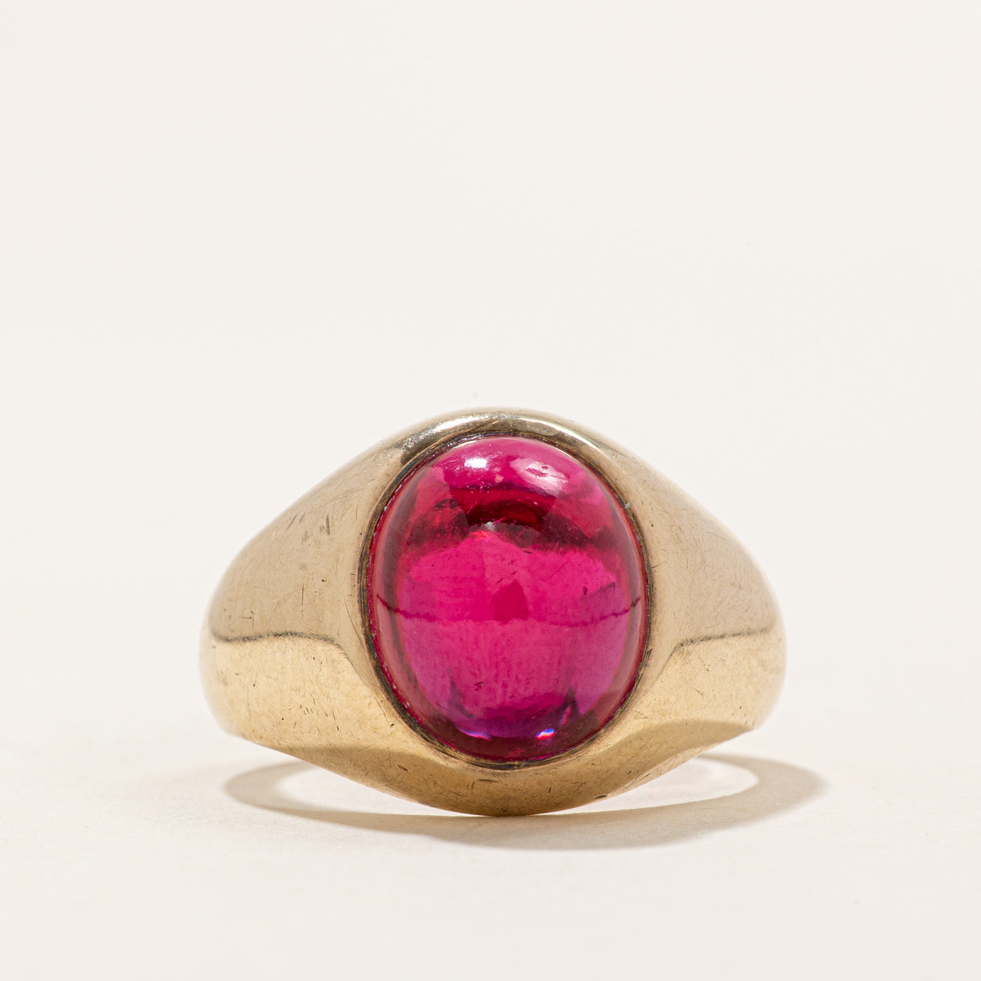 Solitaire Synthetic Ruby Ring | 7.50ct | SZ 8