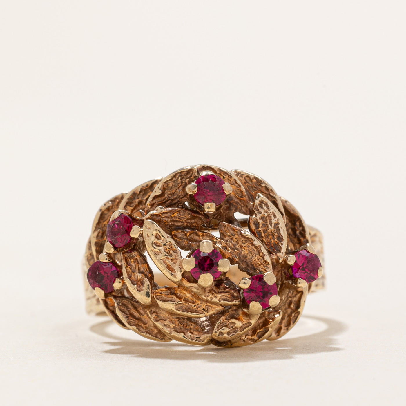 Scattered Synthetic Ruby Cocktail Ring | 0.33ctw | SZ 7.75