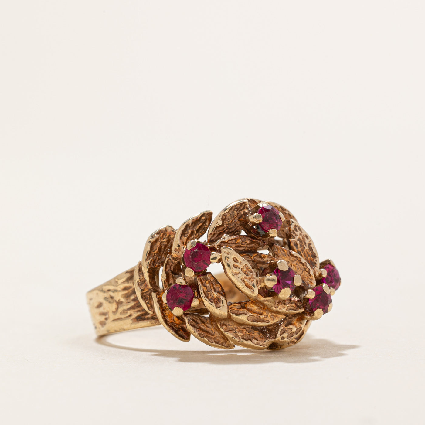 Scattered Synthetic Ruby Cocktail Ring | 0.33ctw | SZ 7.75