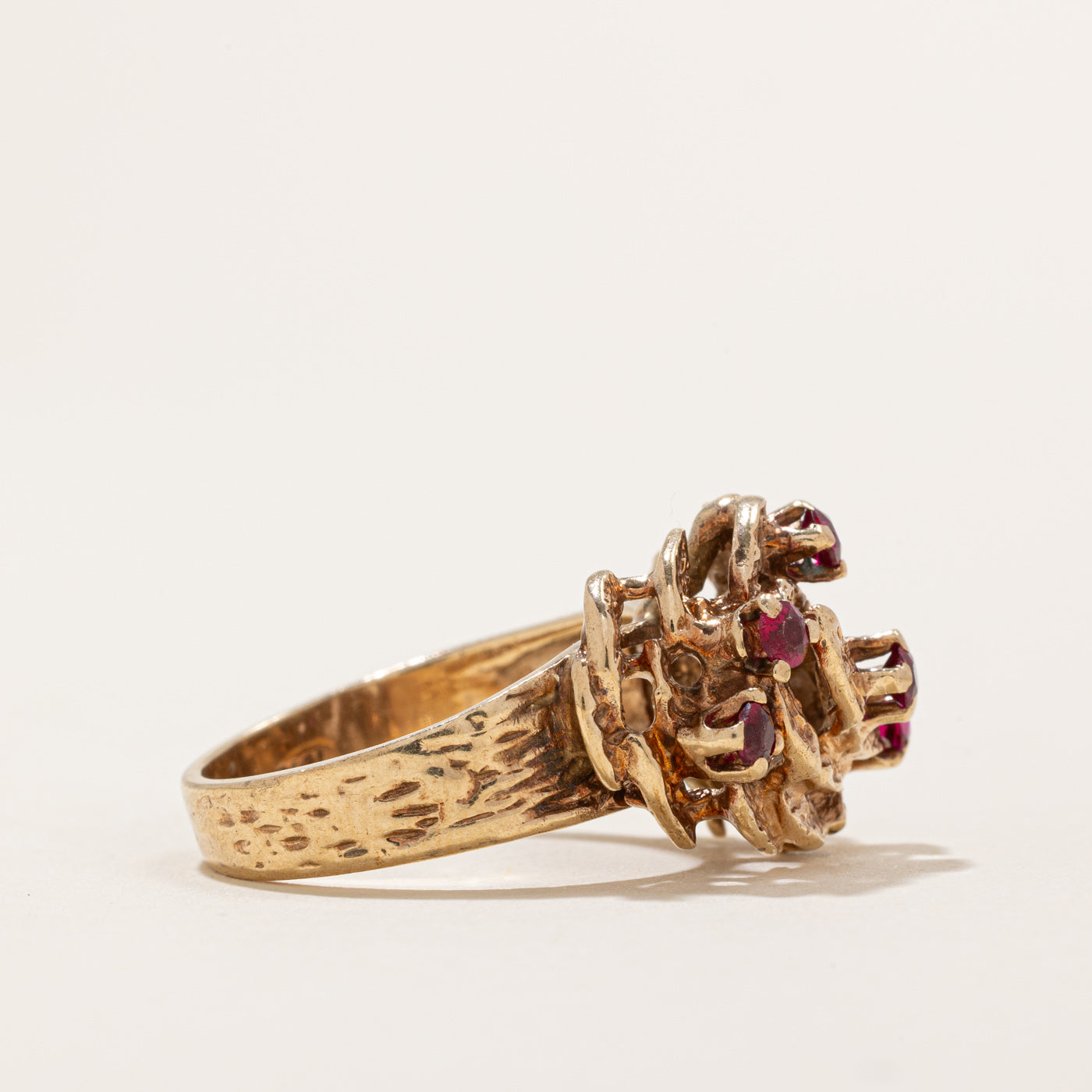 Scattered Synthetic Ruby Cocktail Ring | 0.33ctw | SZ 7.75