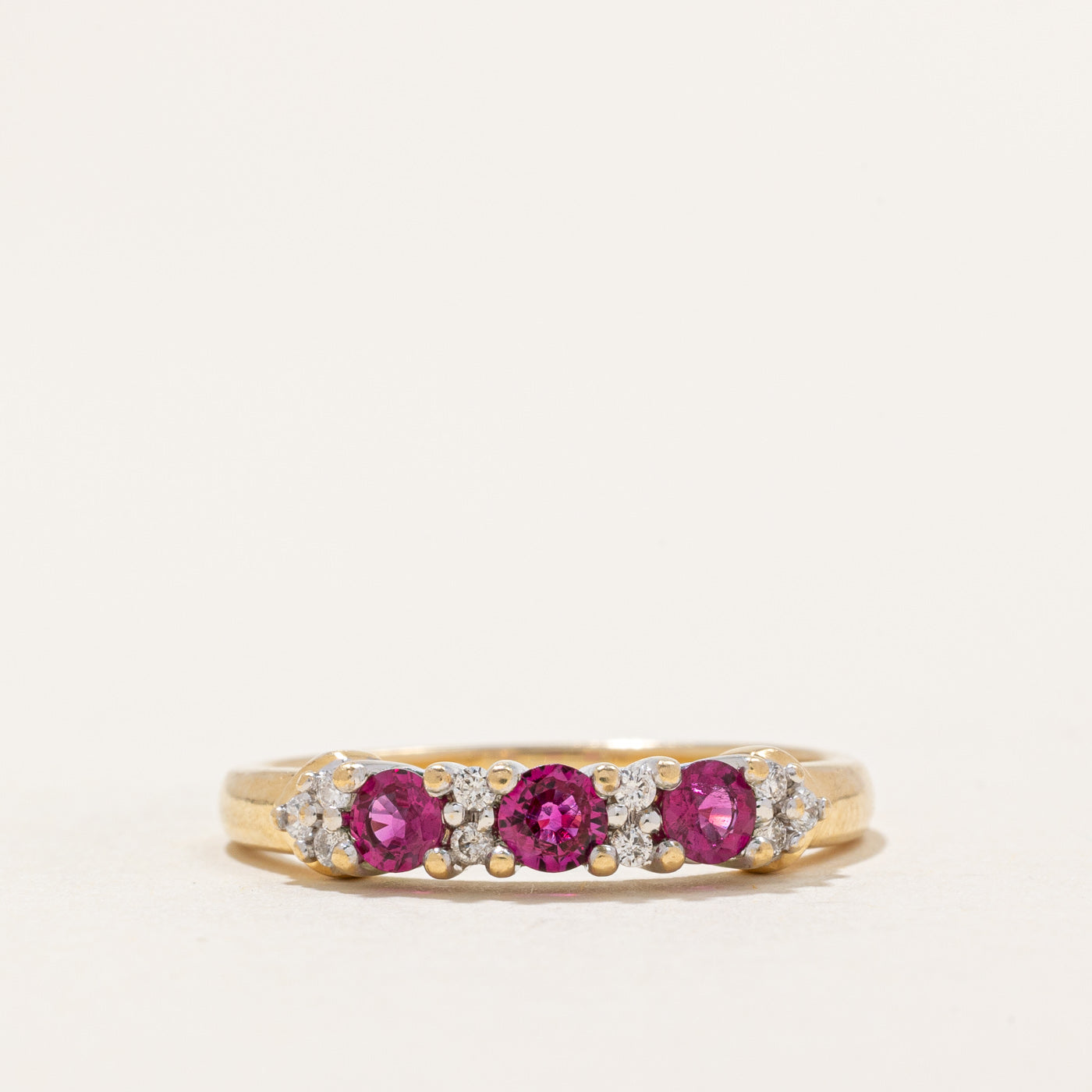Synthetic Ruby & Diamond Ring | 0.32ctw, 0.06ctw | SZ 6.75