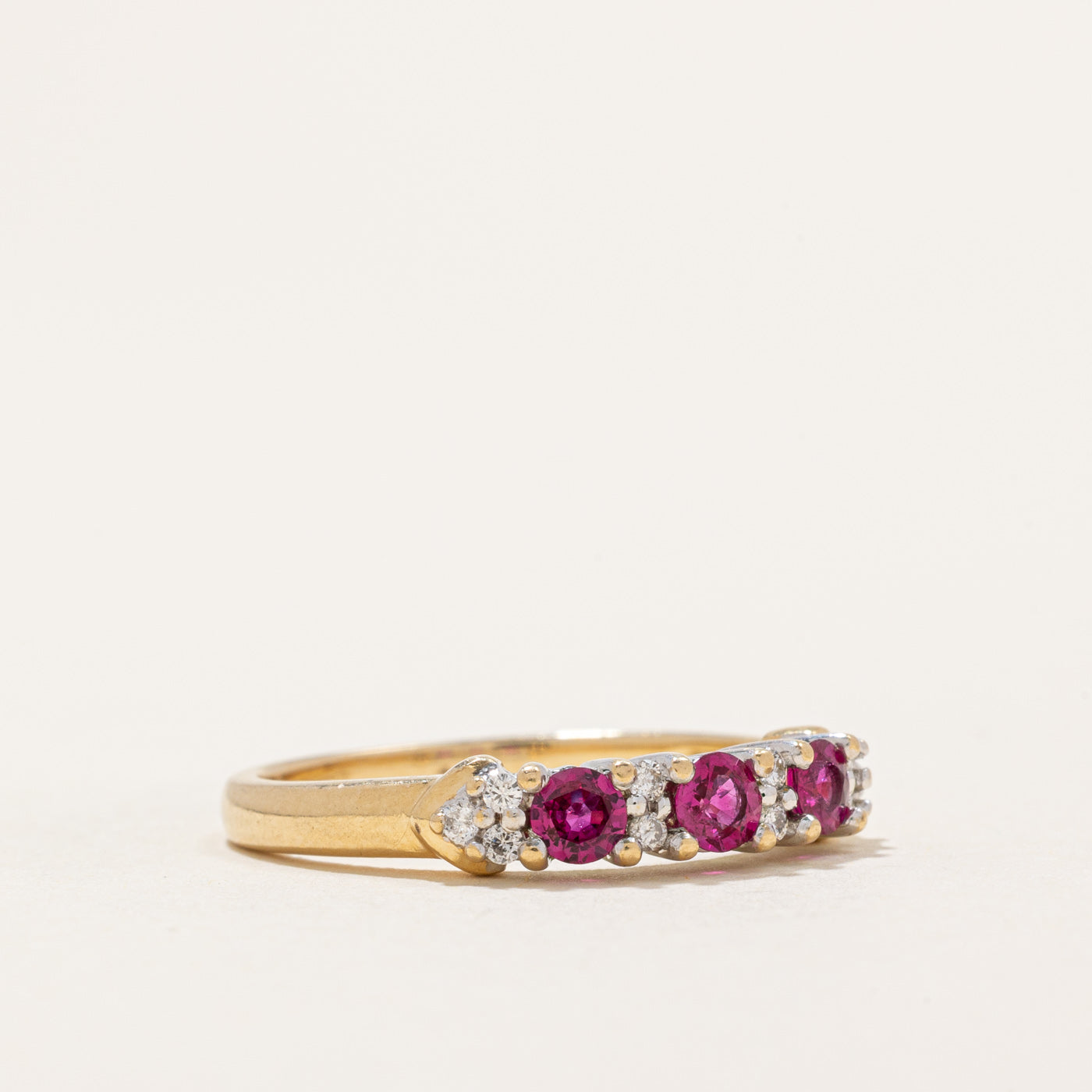 Synthetic Ruby & Diamond Ring | 0.32ctw, 0.06ctw | SZ 6.75