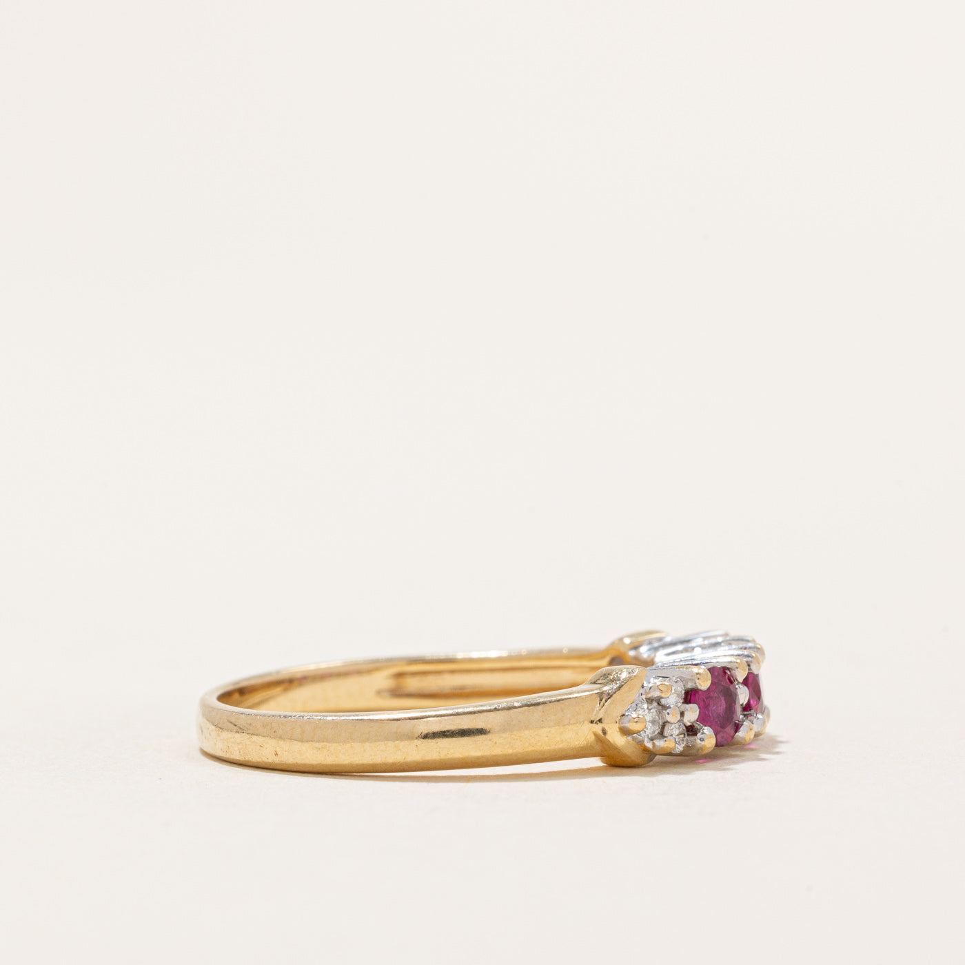 Synthetic Ruby & Diamond Ring | 0.32ctw, 0.06ctw | SZ 6.75