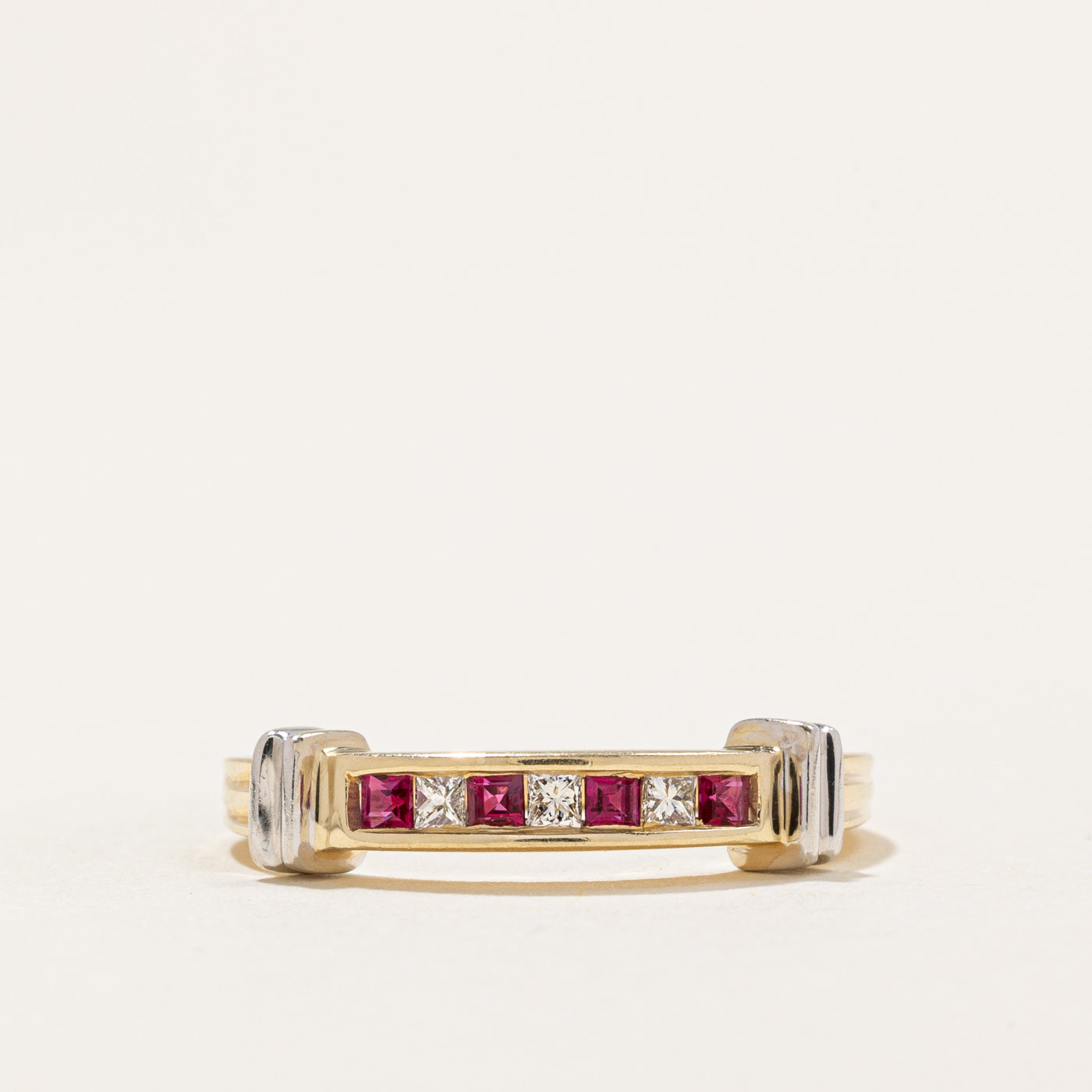 Ruby & Diamond Band | 0.06ctw, 0.05ctw | SZ 6.75
