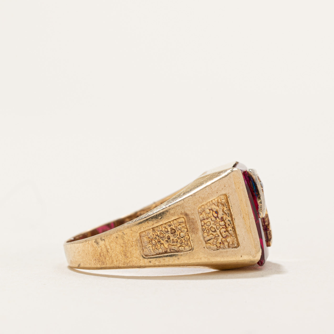 Ruby & Diamond 'R' Signet Ring | 2.50ct, 0.01ct | SZ 8.25