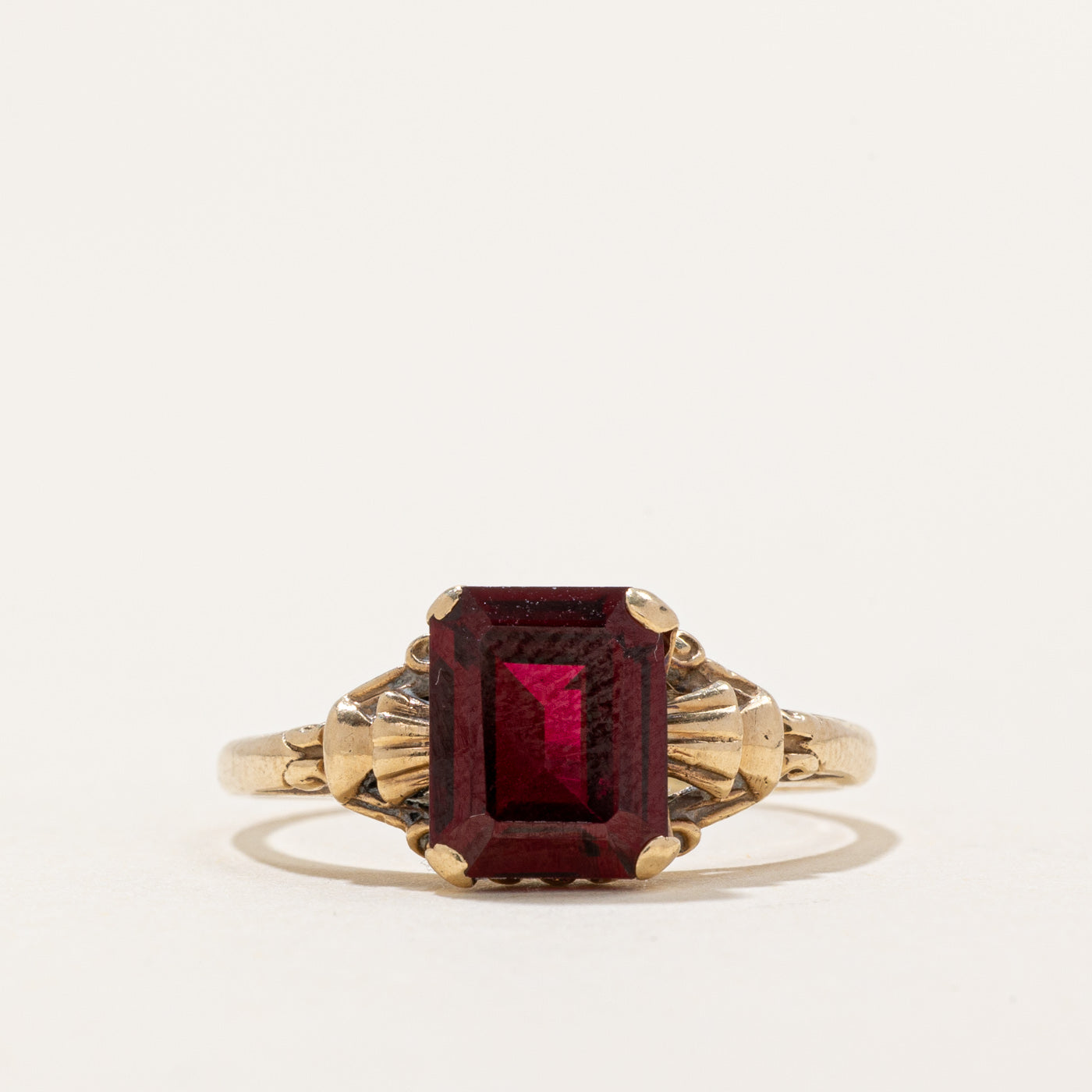 Bague solitaire en rubis synthétique | 2,00 ct | Taille 6,5