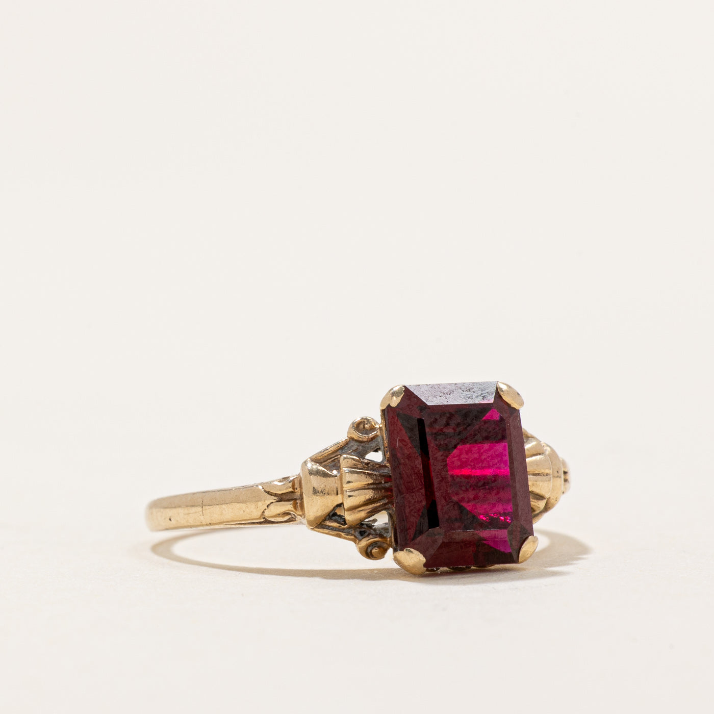 Bague solitaire en rubis synthétique | 2,00 ct | Taille 6,5